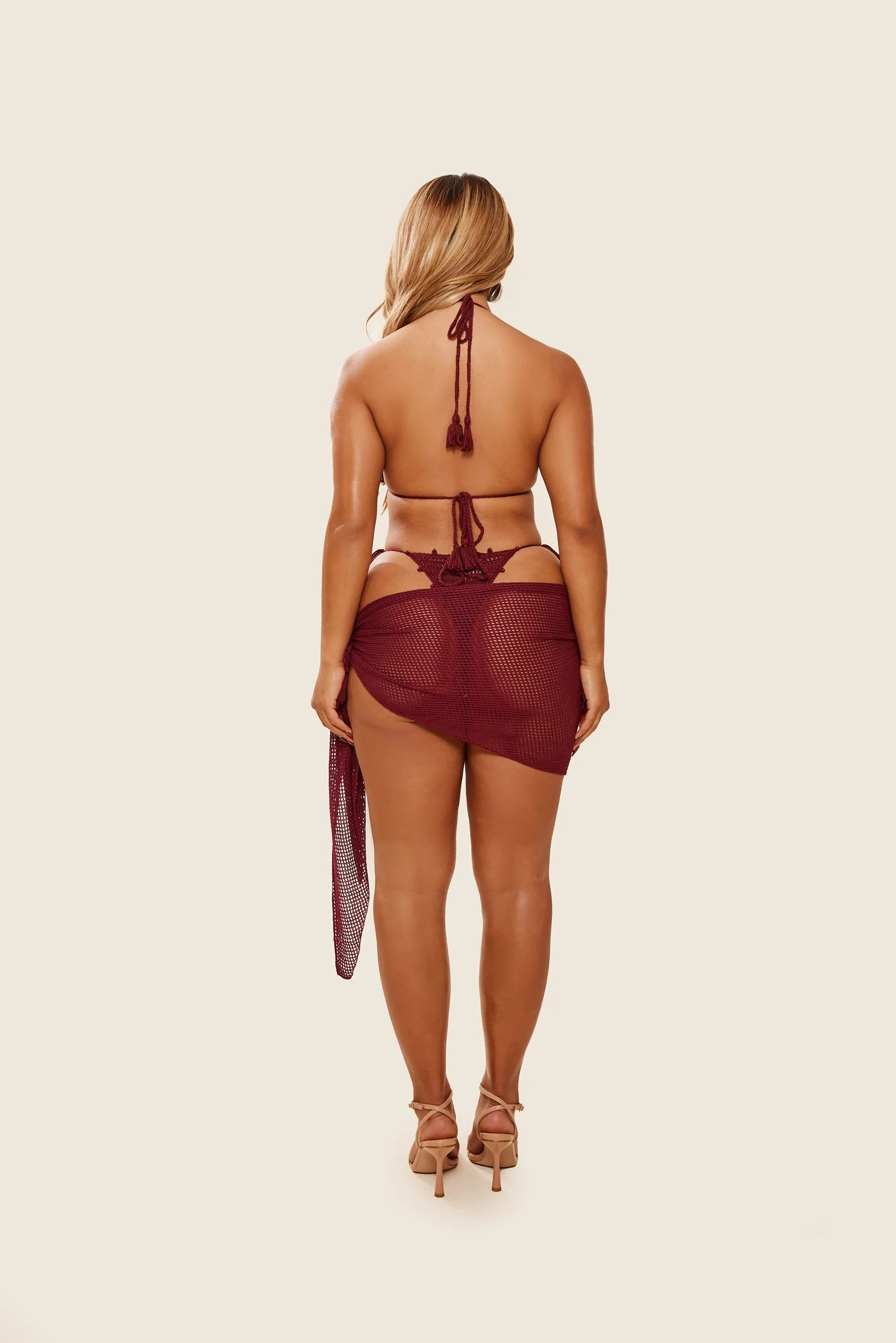 The Crochet Sarong in Wine_ - Image 4