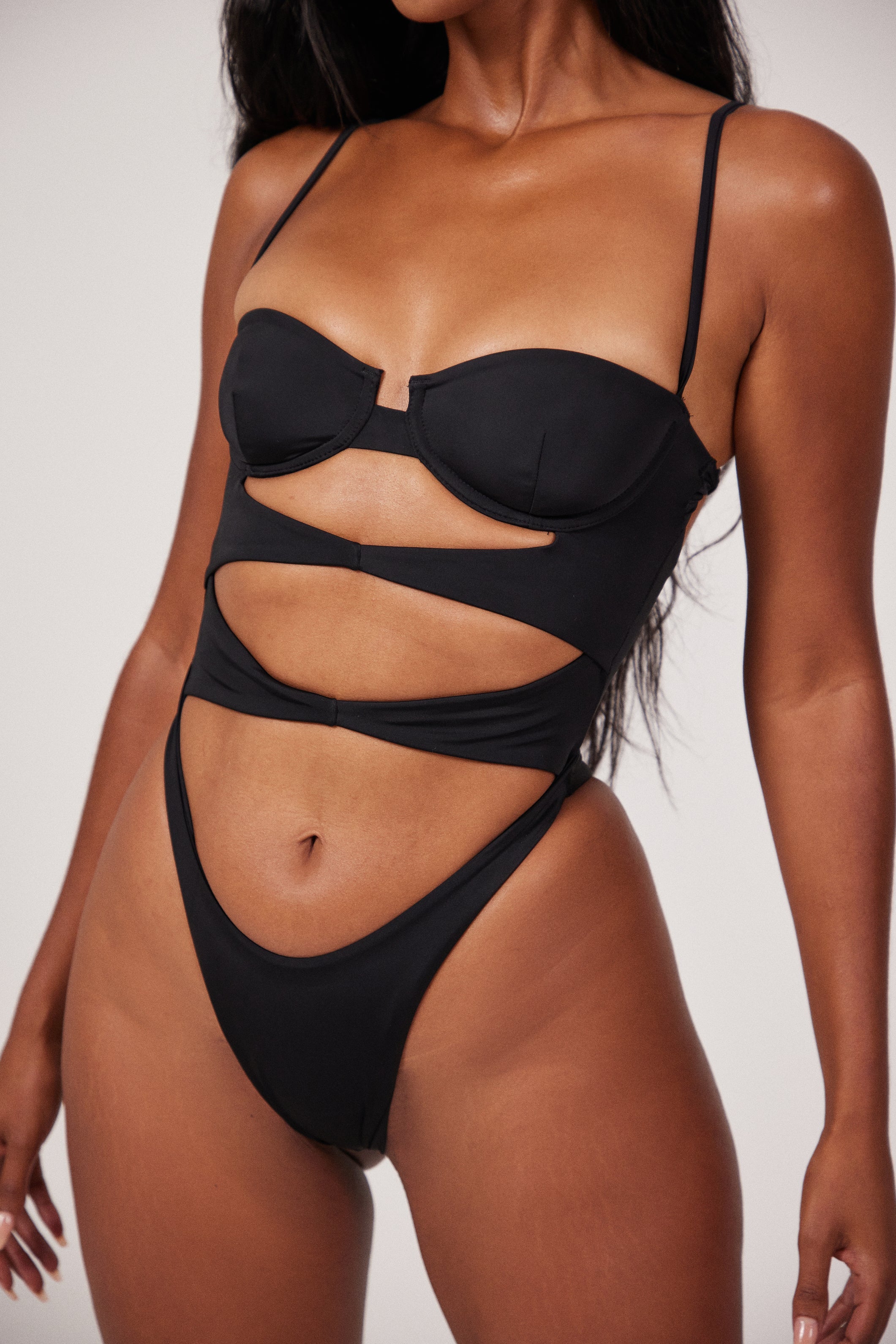 The Cut Out Cup Swim in Black - Image 6