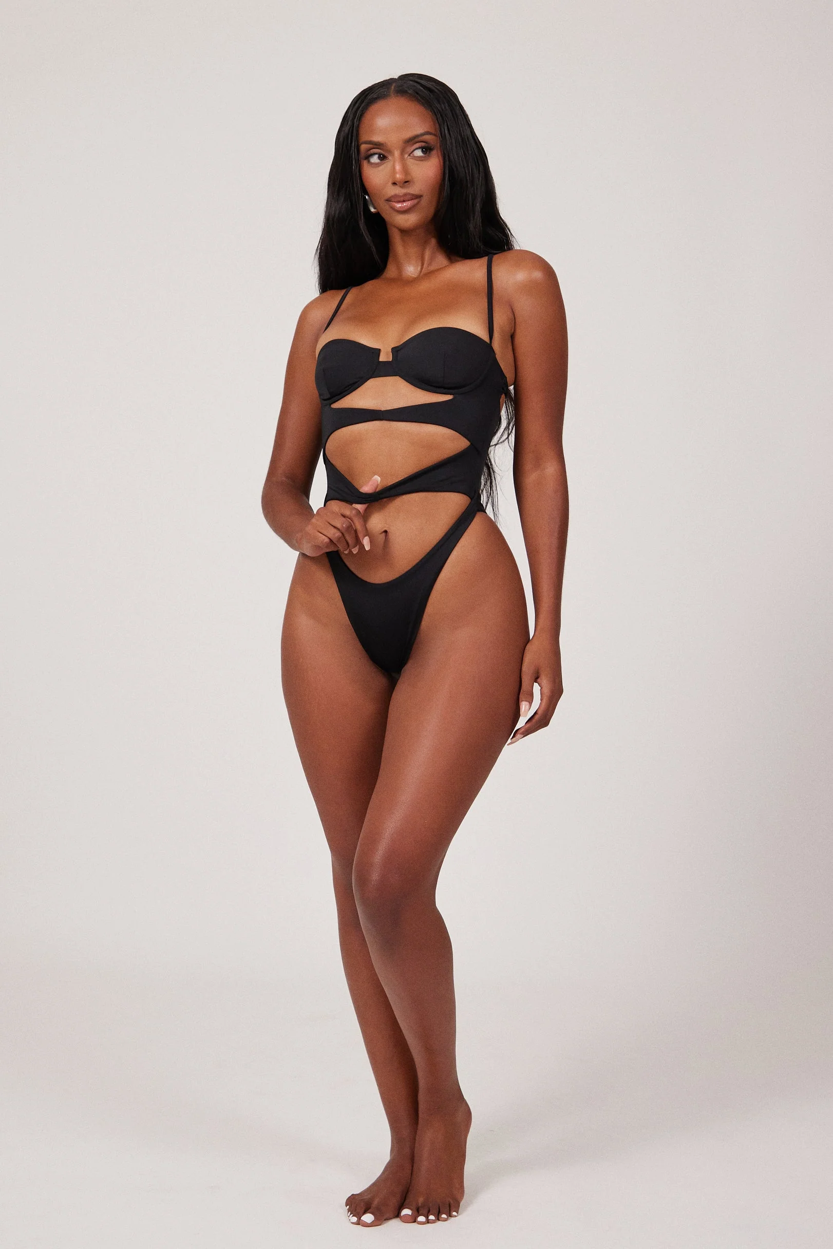 The Cut Out Cup Swim in Black - Image 5