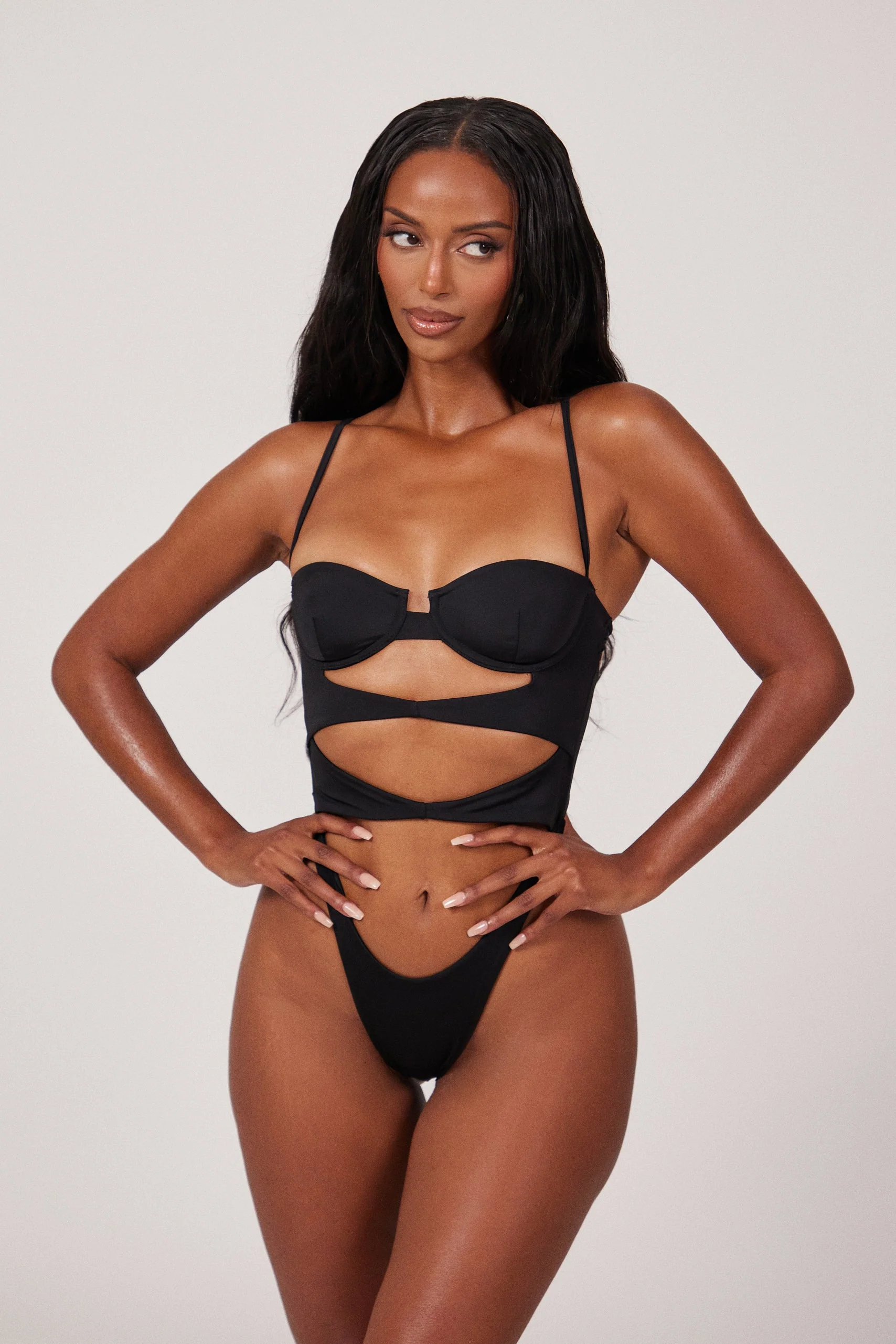The Cut Out Cup Swim in Black - Image 4