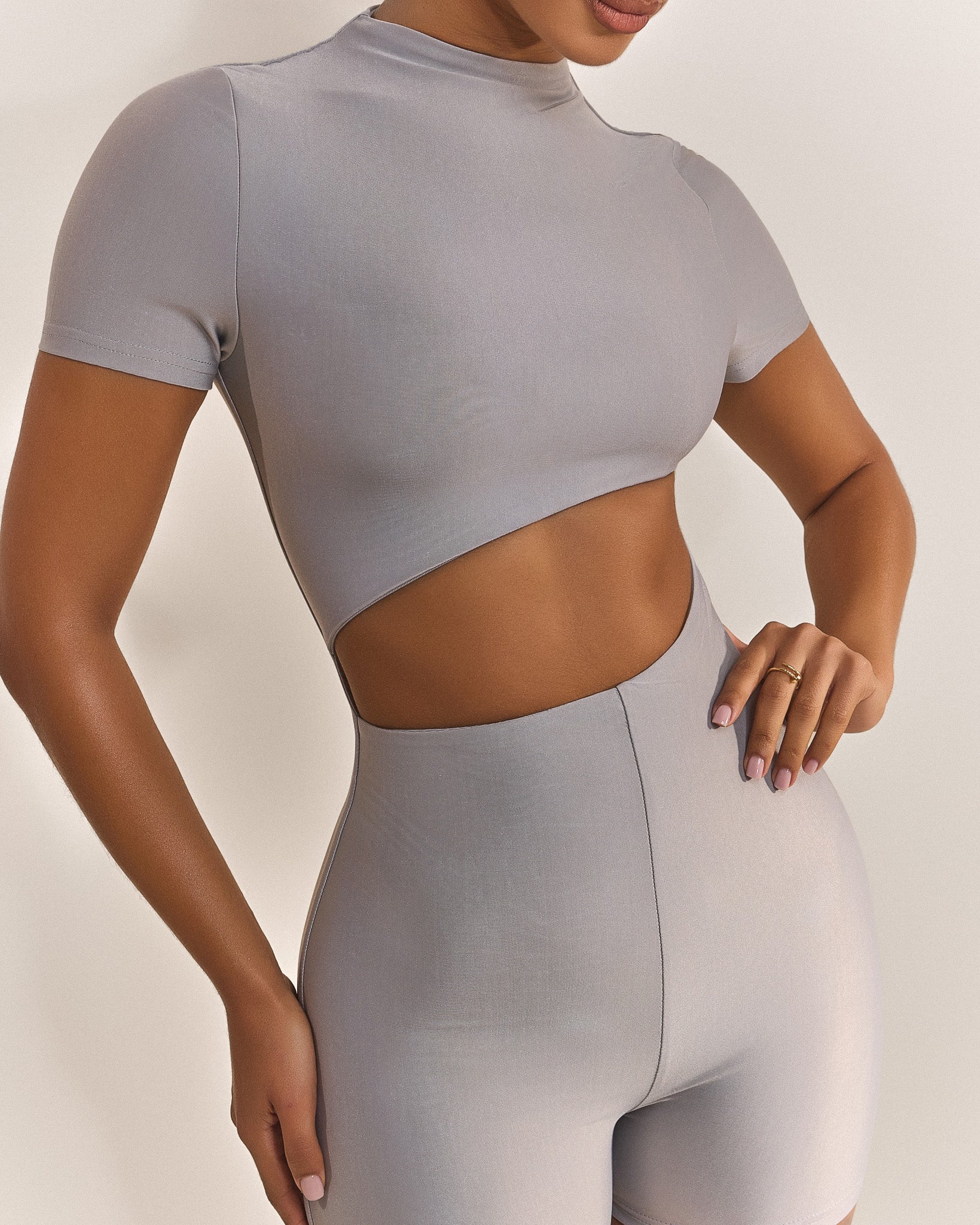 The Cut Out Playsuit in Grey - Image 4