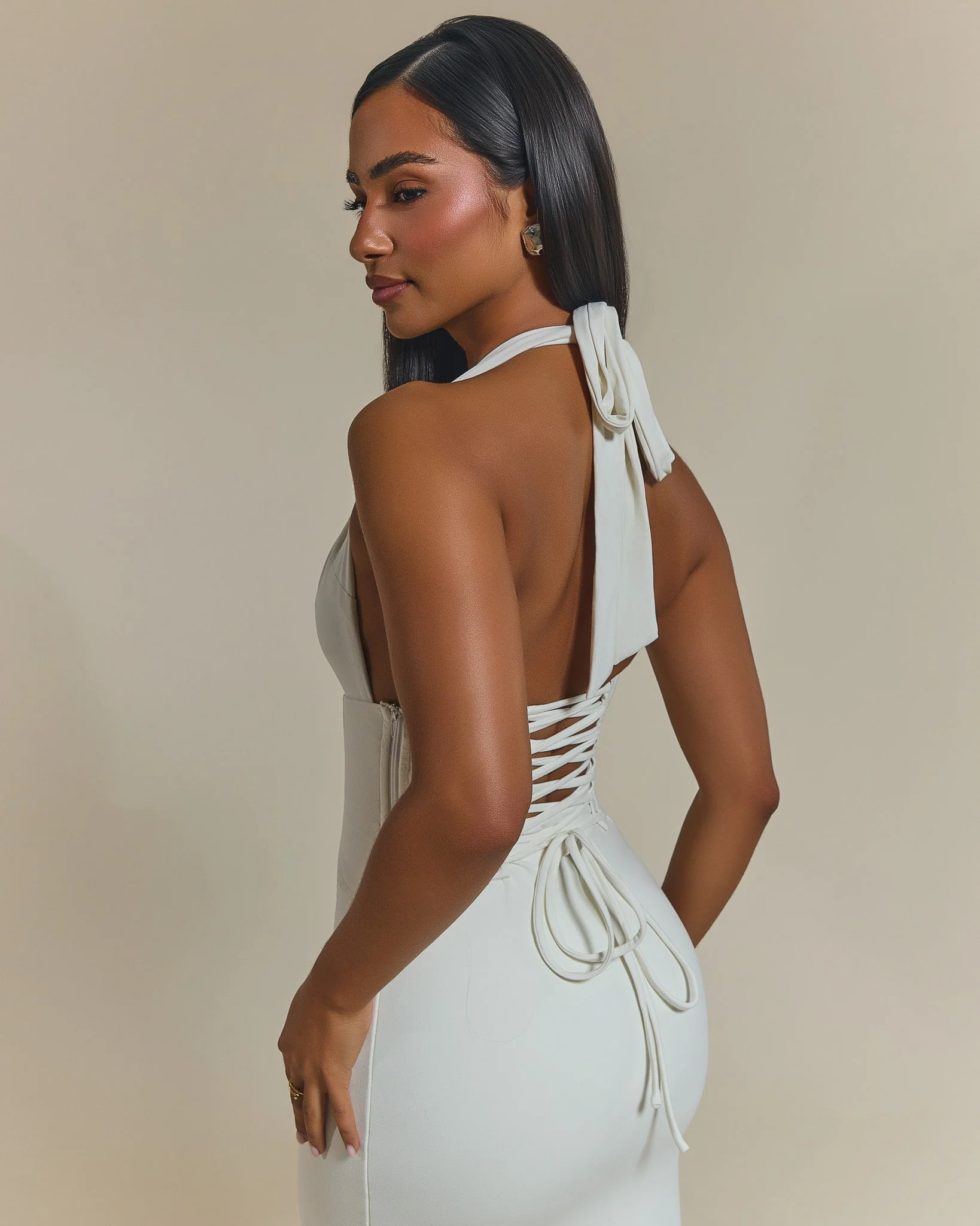 The Gisele Corset Maxi Dress in White - Image 5