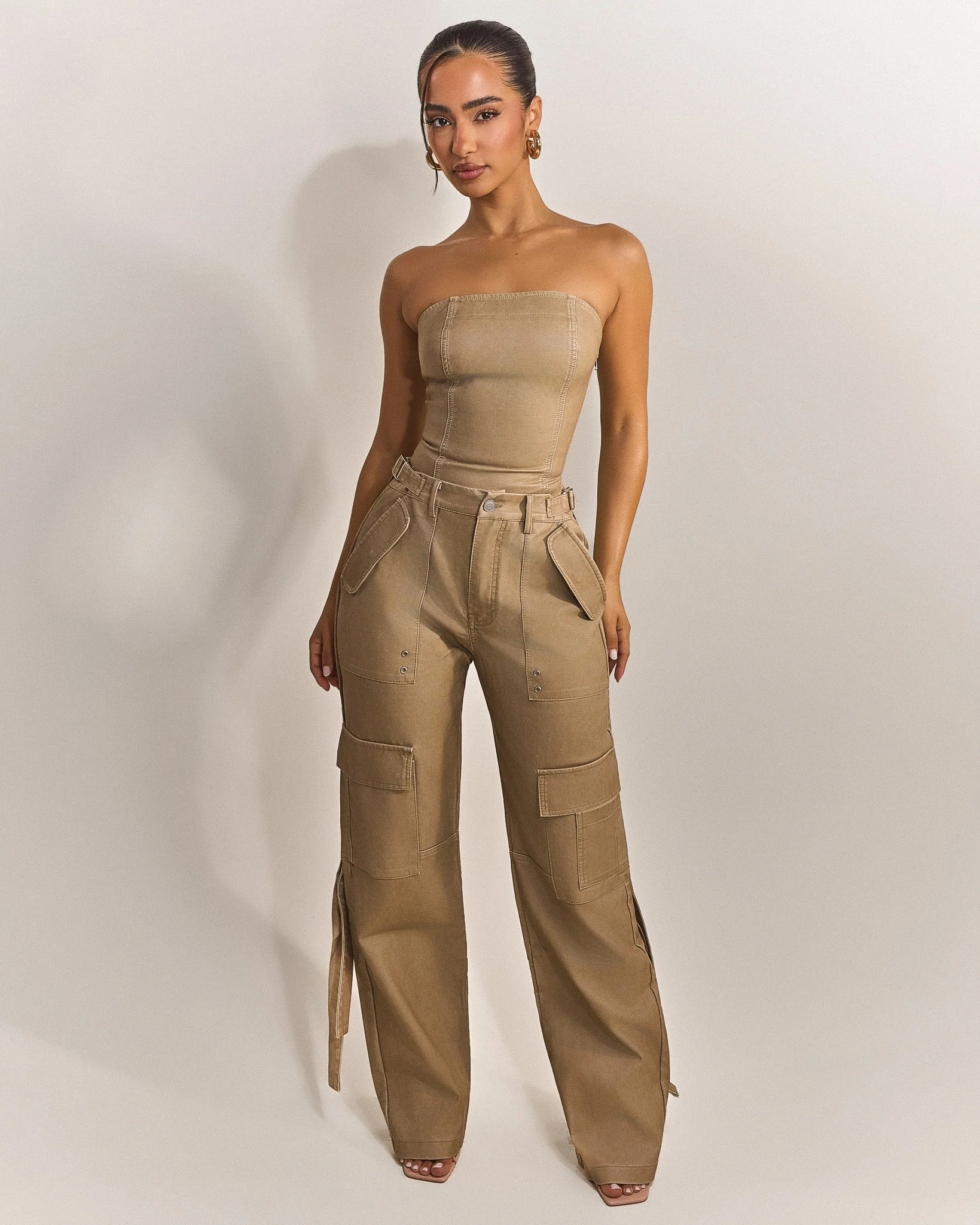 The Zeda Cargos in Light Brown Wash - Image 6
