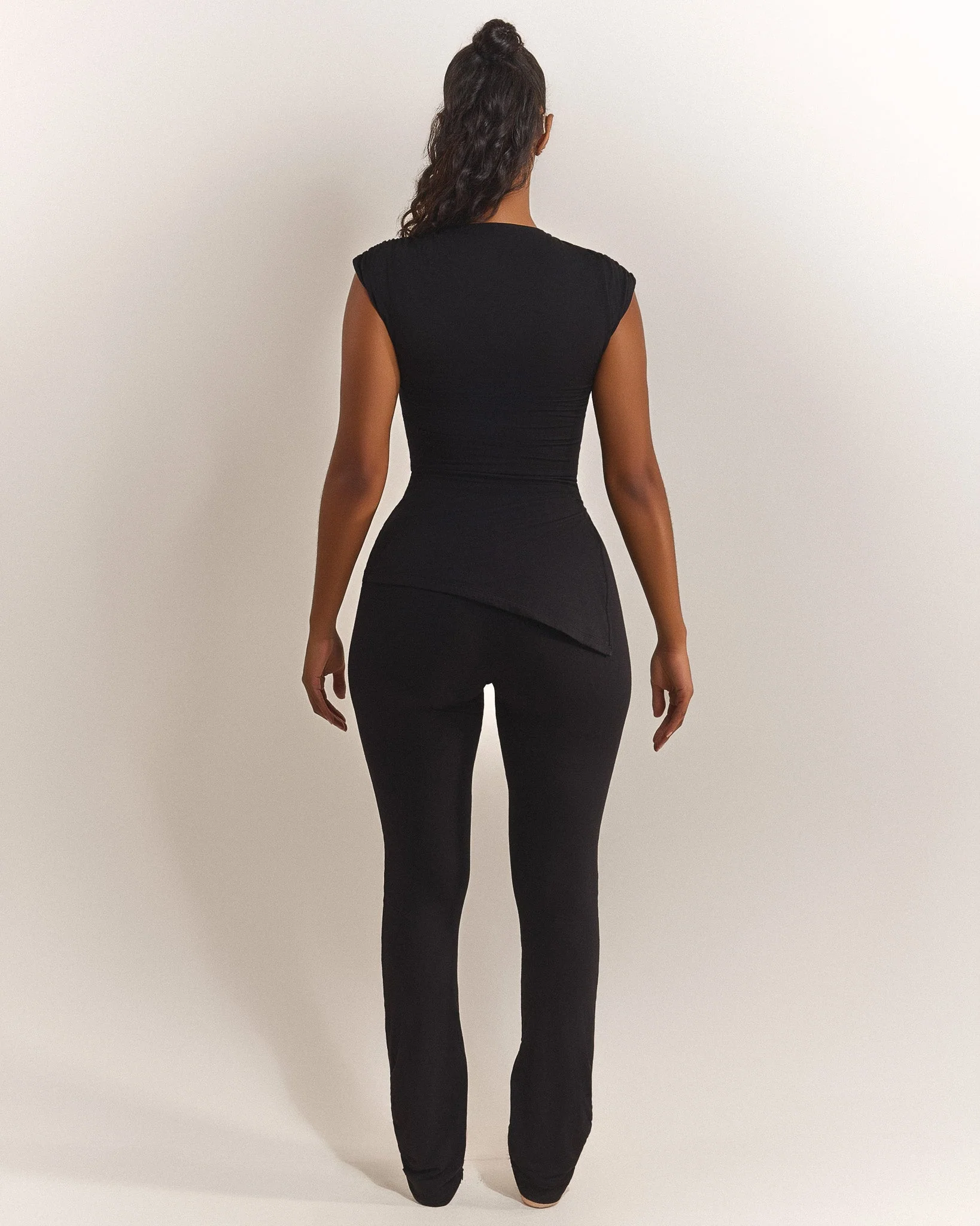 The Drape Ruche Top in Black - Image 4