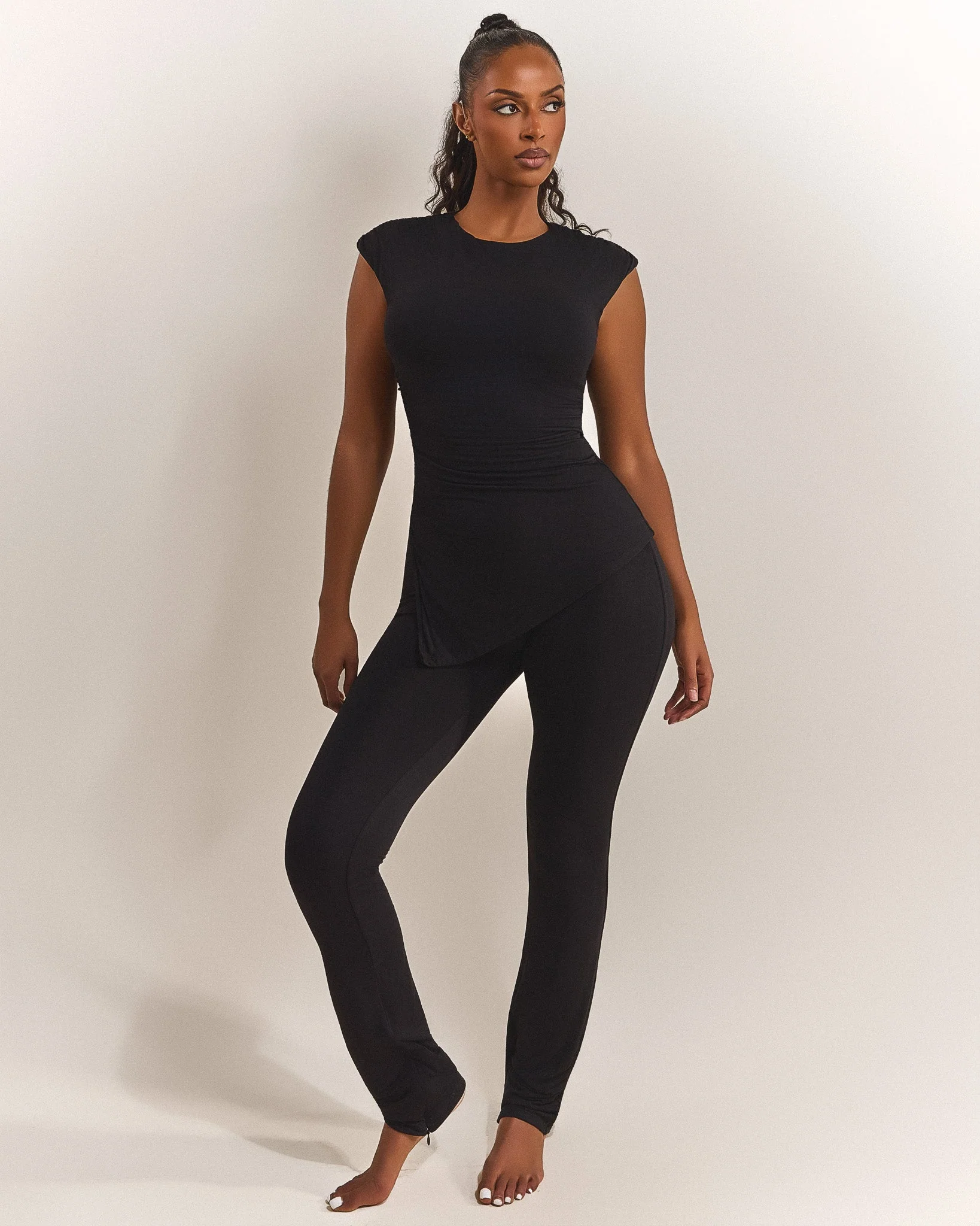 The Drape Ruche Top in Black - Image 5