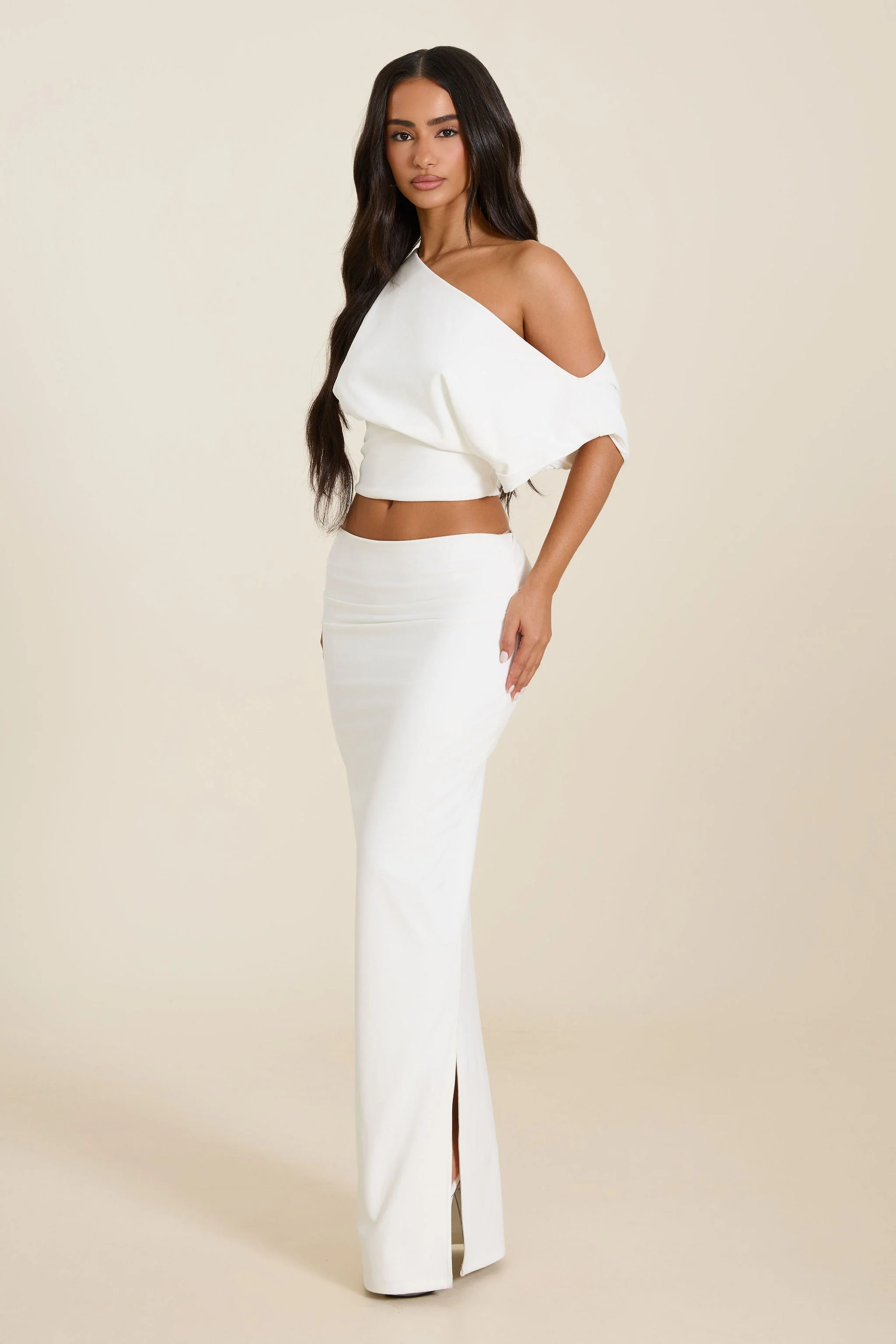 The Samira Maxi Skirt Set in White - Image 4