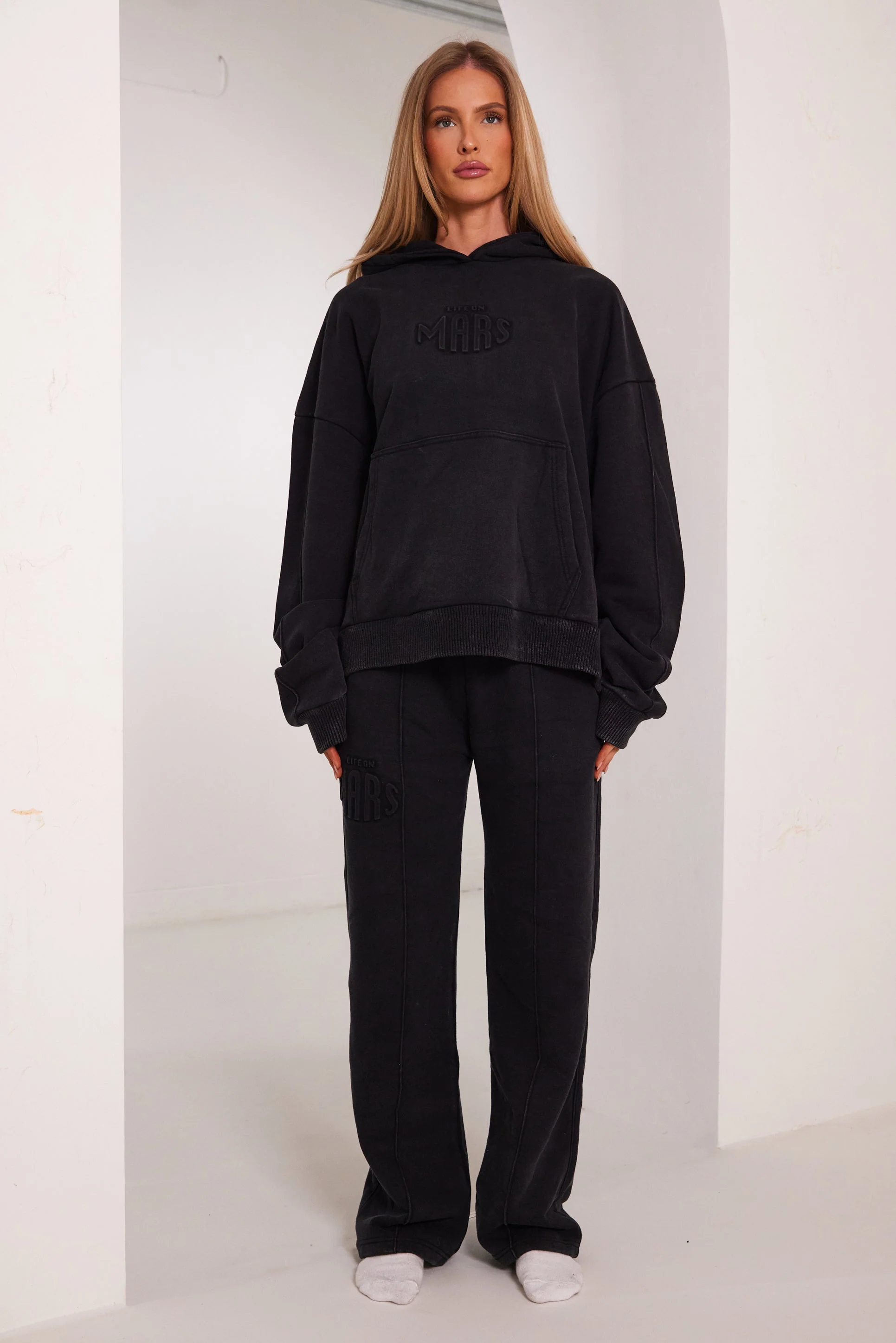 The Embossed Joggers in Charcoal