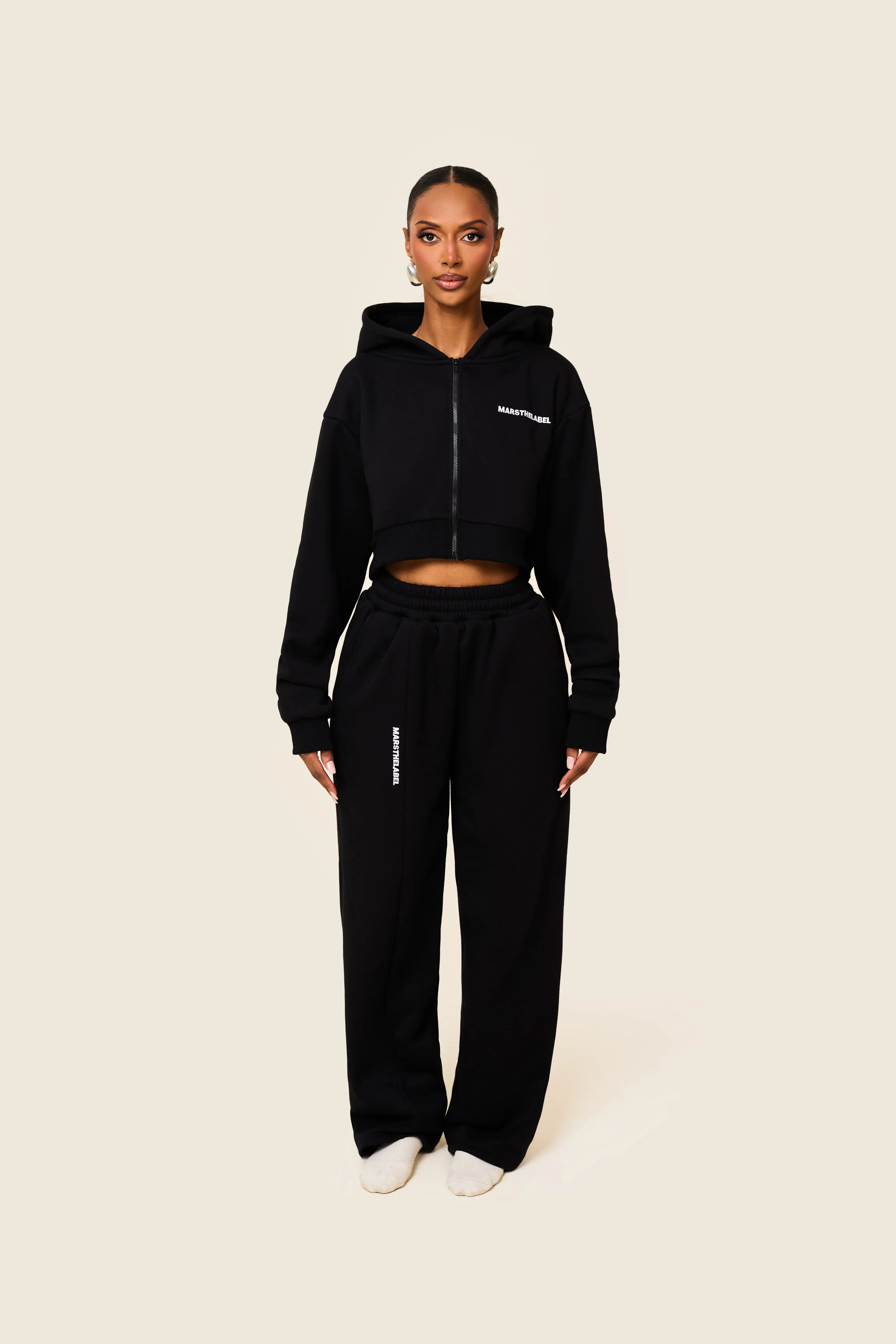 The Essentials Cropped Jacket in Black - Image 2