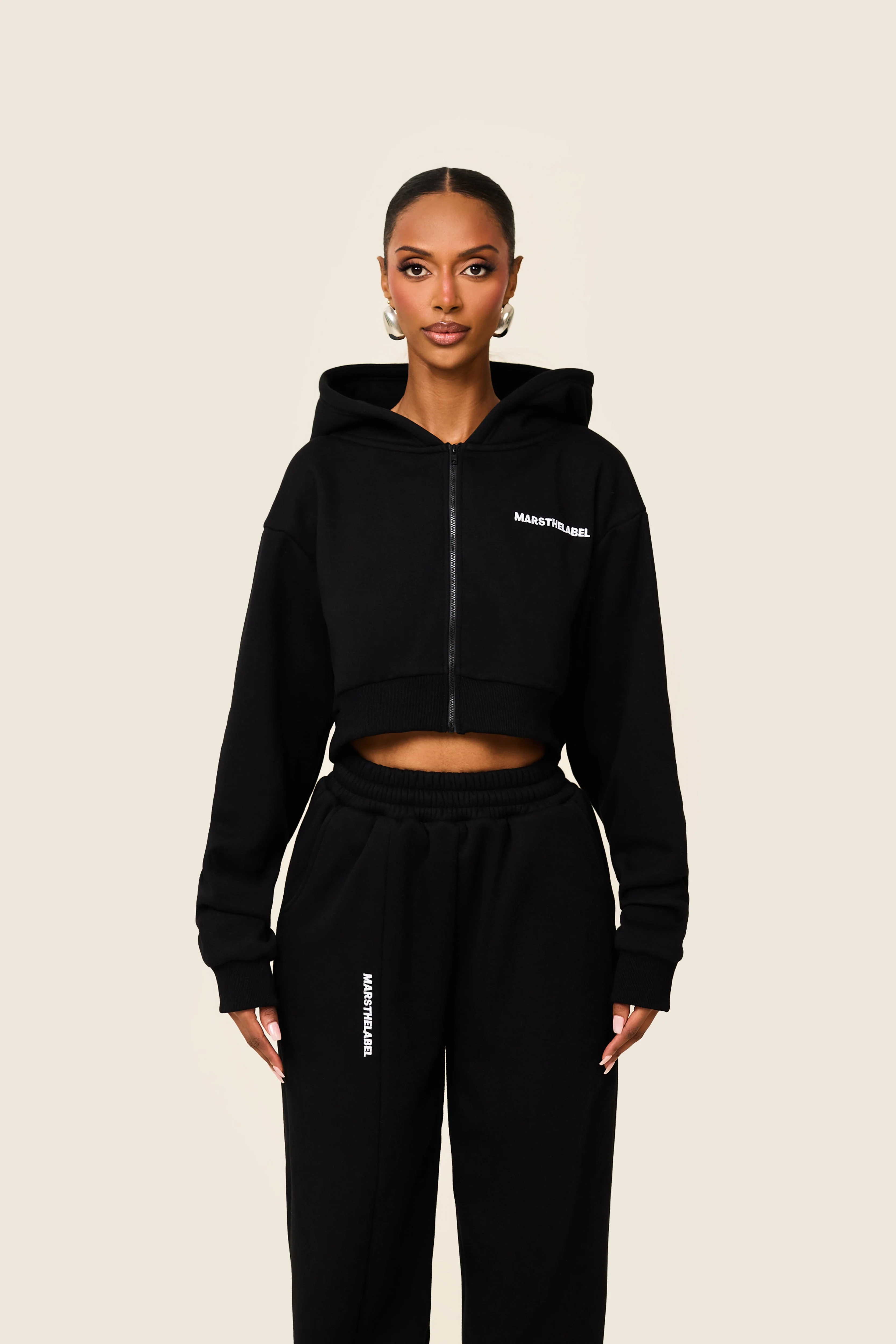 The Essentials Cropped Jacket in Black - Image 3