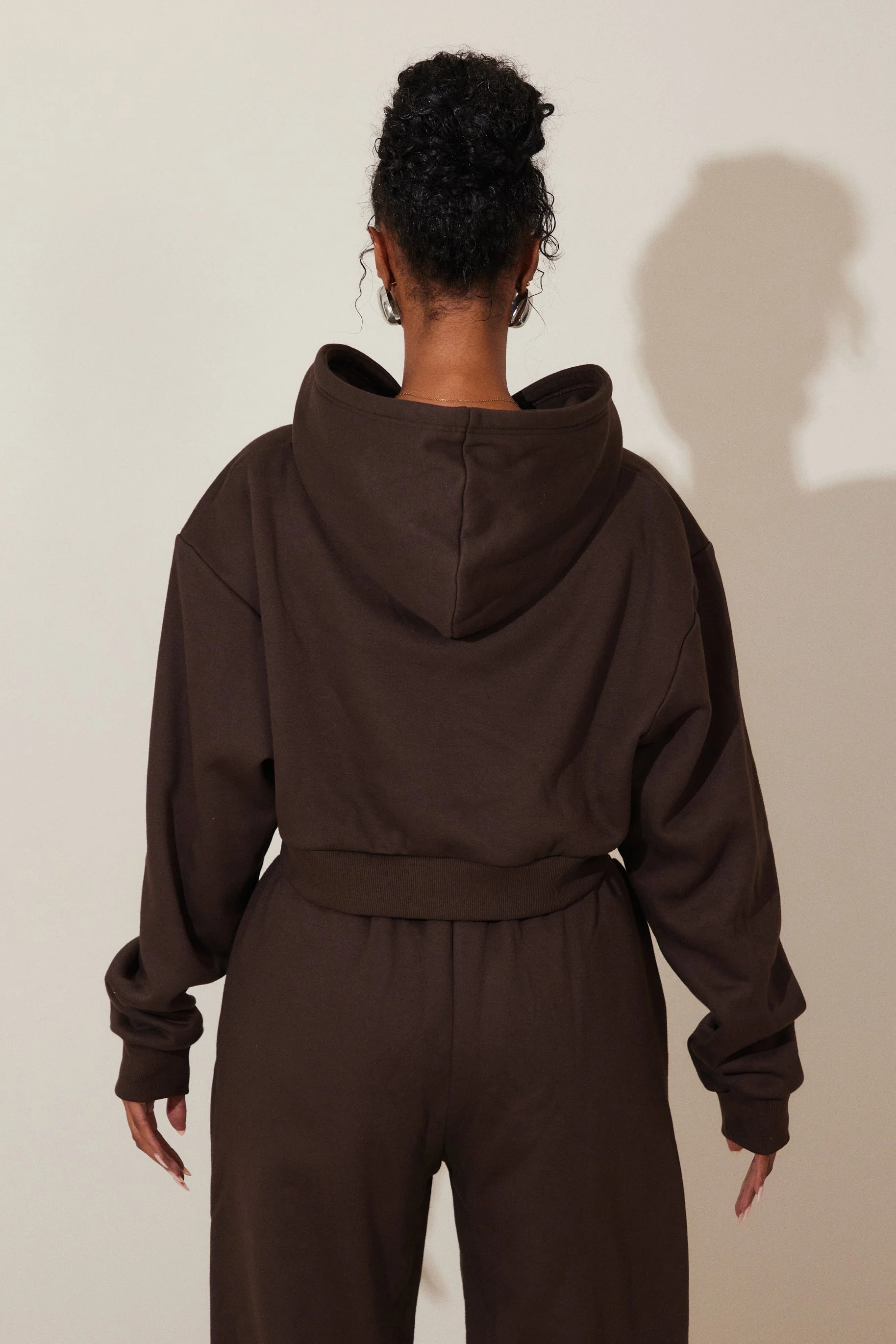 The Essentials Cropped Jacket in Brown - Image 5