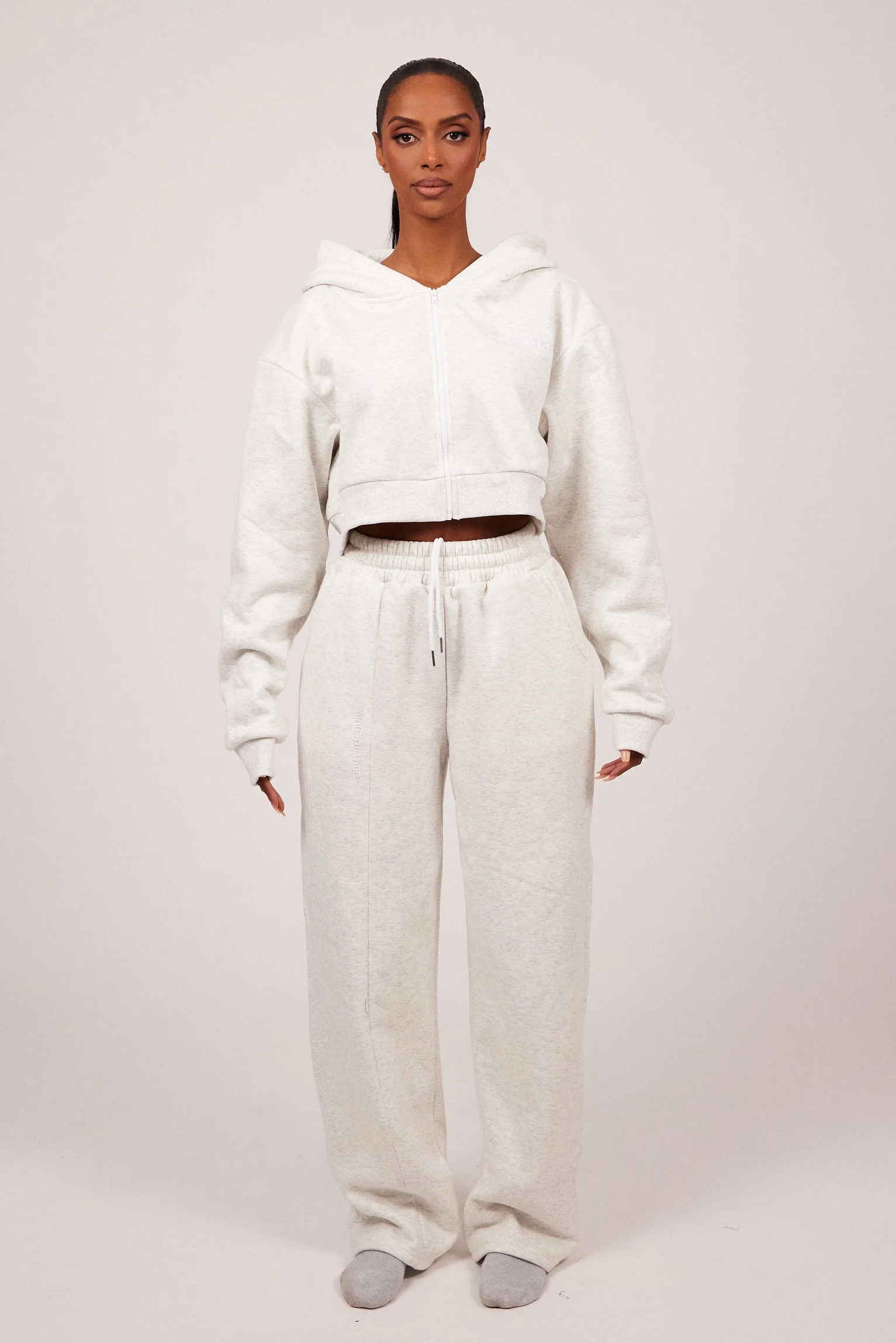 The Essentials Cropped Jacket in Marl Grey - Image 10
