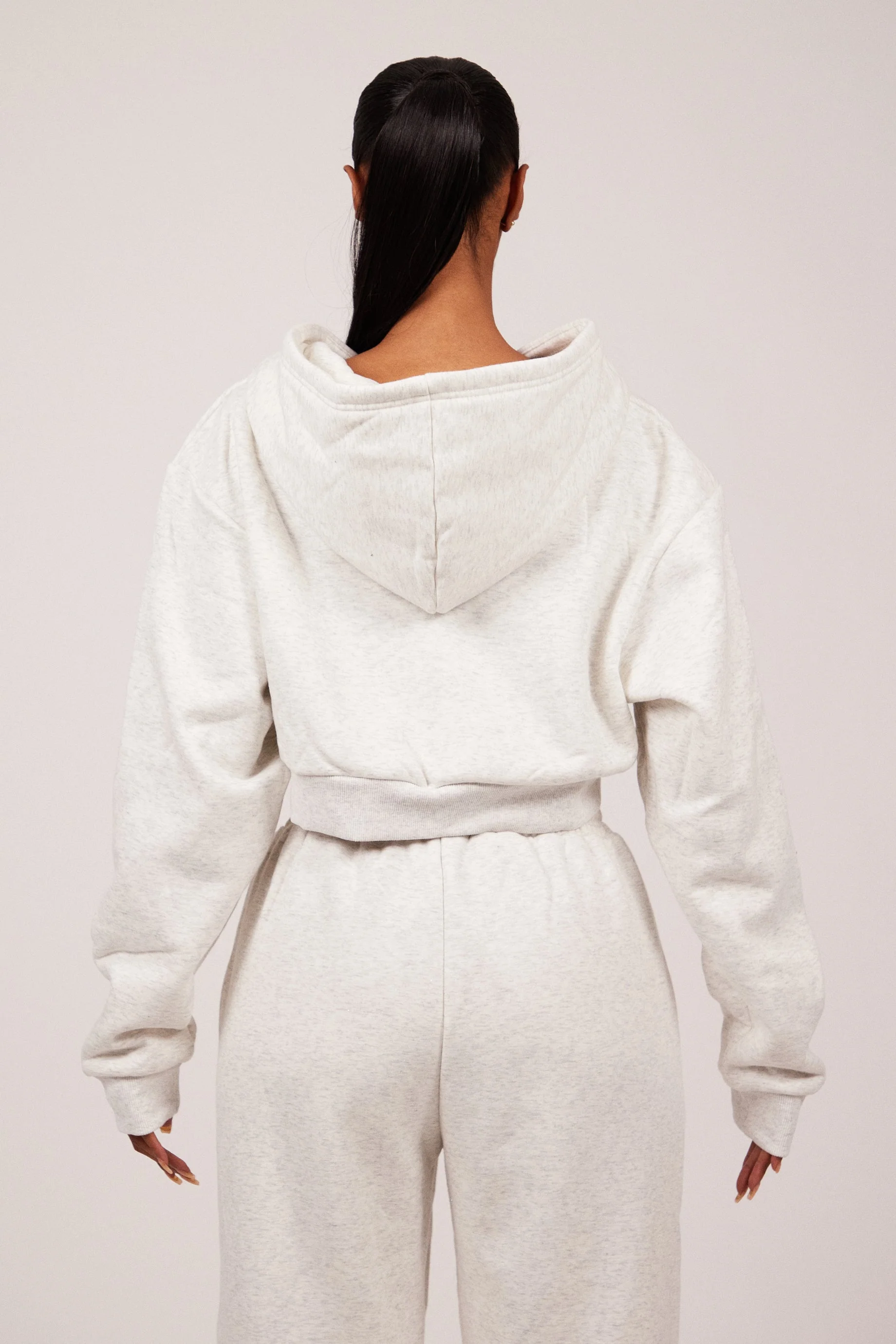 The Essentials Cropped Jacket in Marl Grey - Image 5