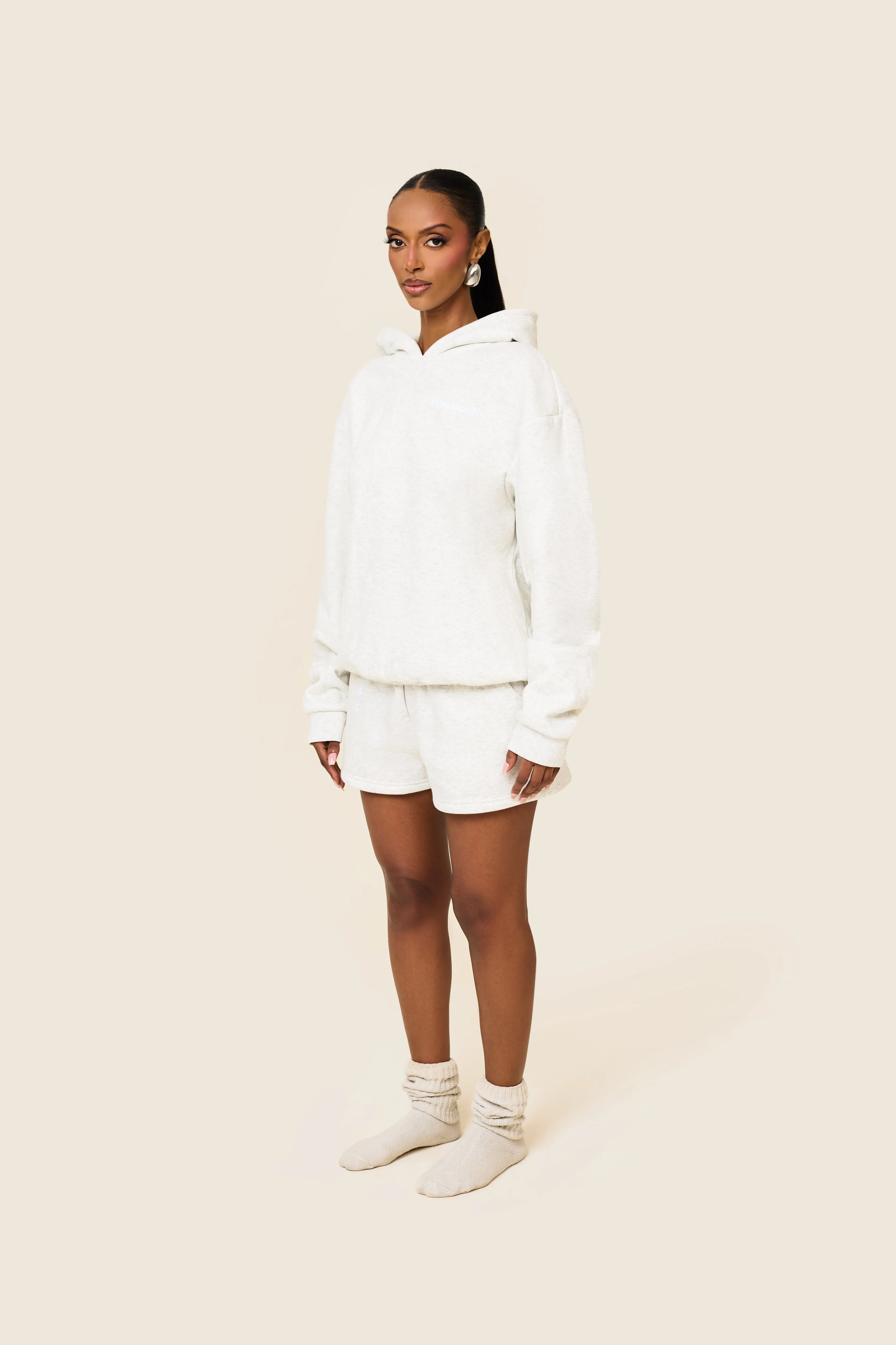 The Essentials Hoodie in Marl Grey - Image 5