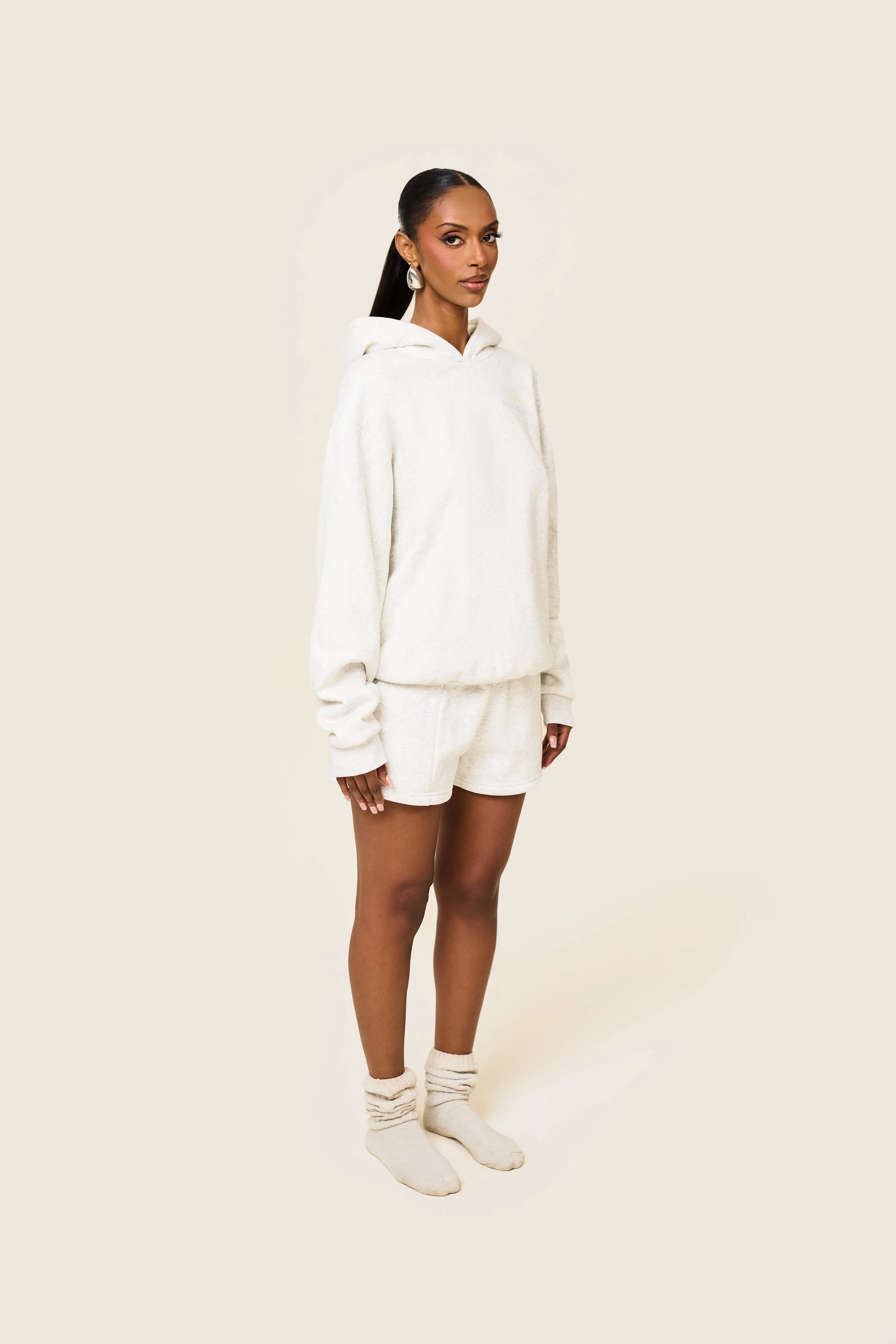The Essentials Hoodie in Marl Grey - Image 7