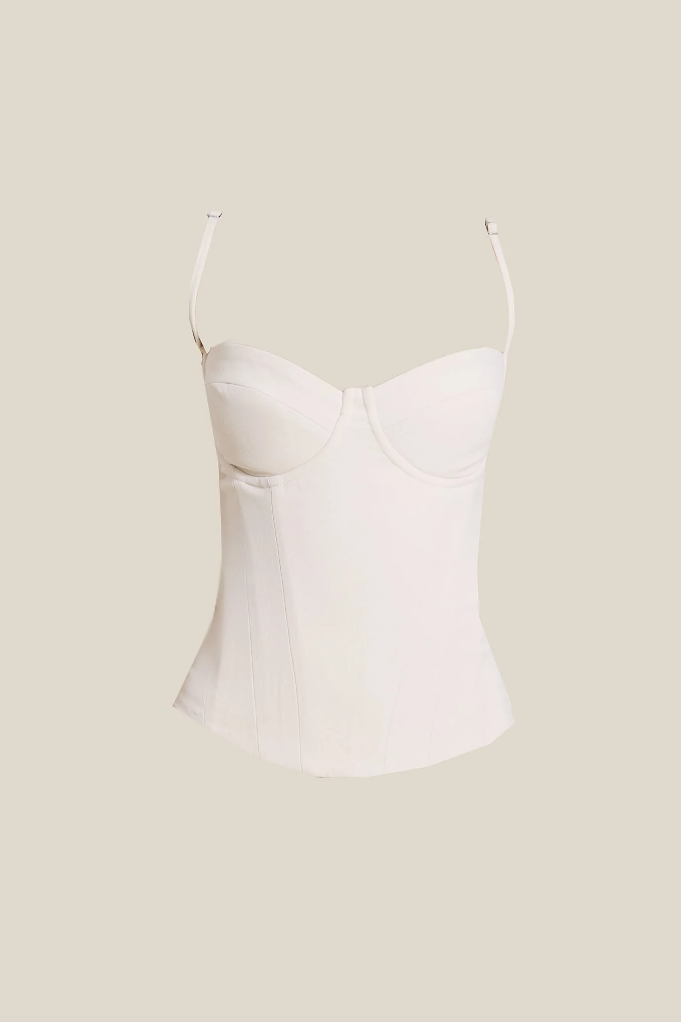 The Everly Lace Up Corset Top in Off White - Image 22