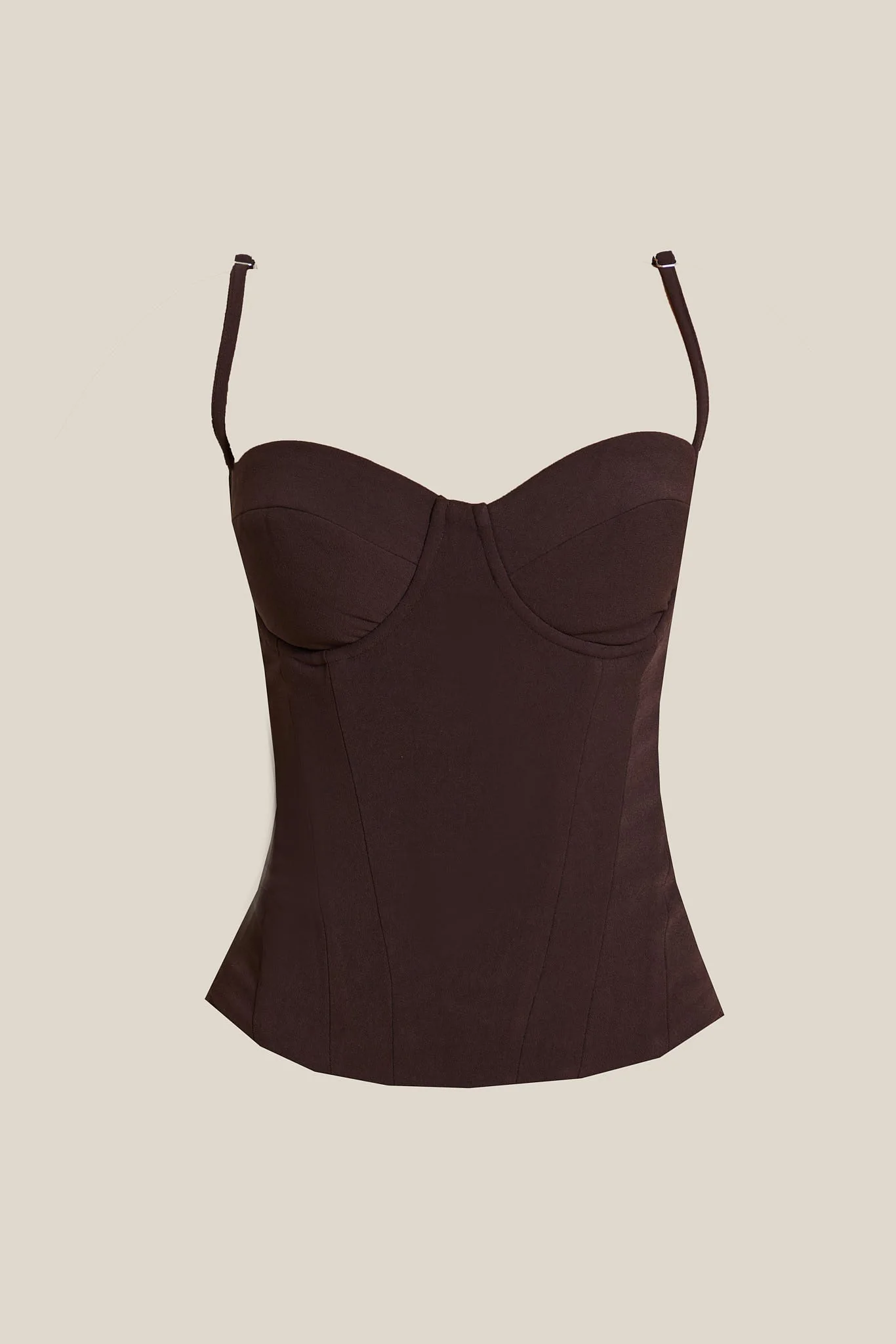 The Everly Lace Up Corset Top in Brown - Image 10