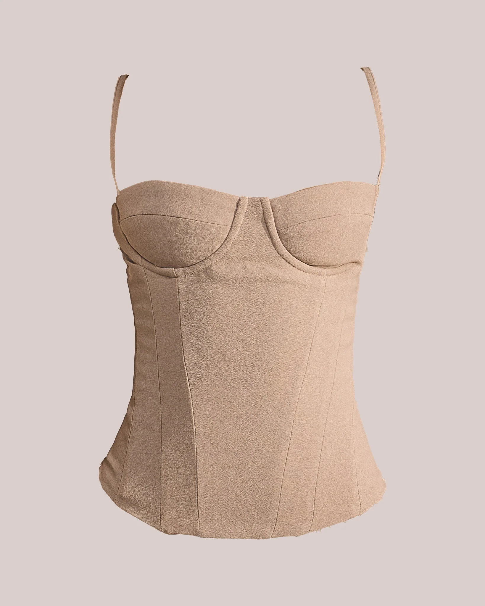 The Everly Lace Up Corset Top in Stone - Image 13