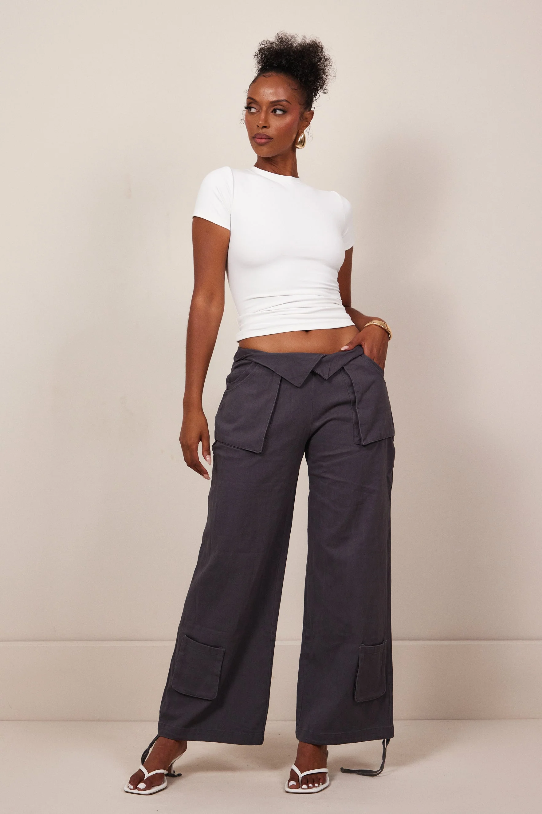 The Rylee Cargos in Charcoal - Image 11