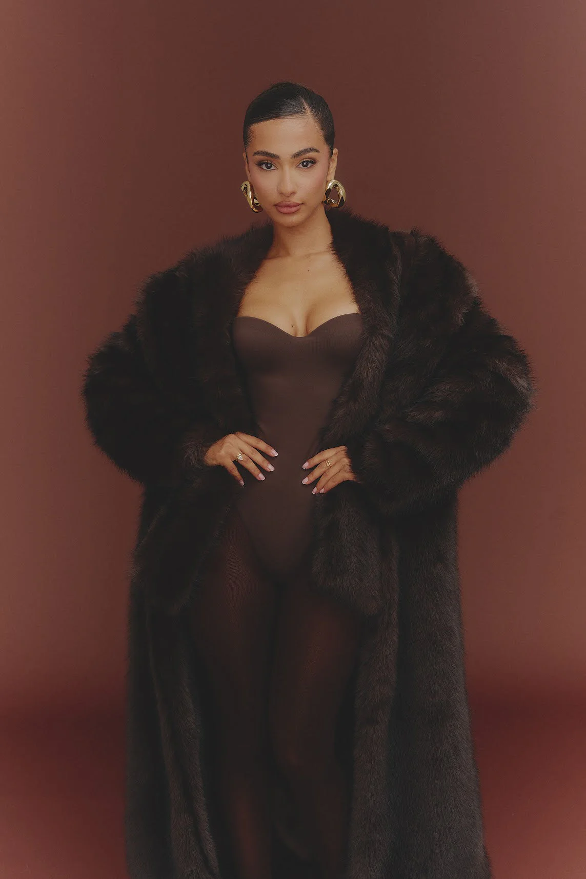 The Maple Maxi Coat in Brown - Image 3