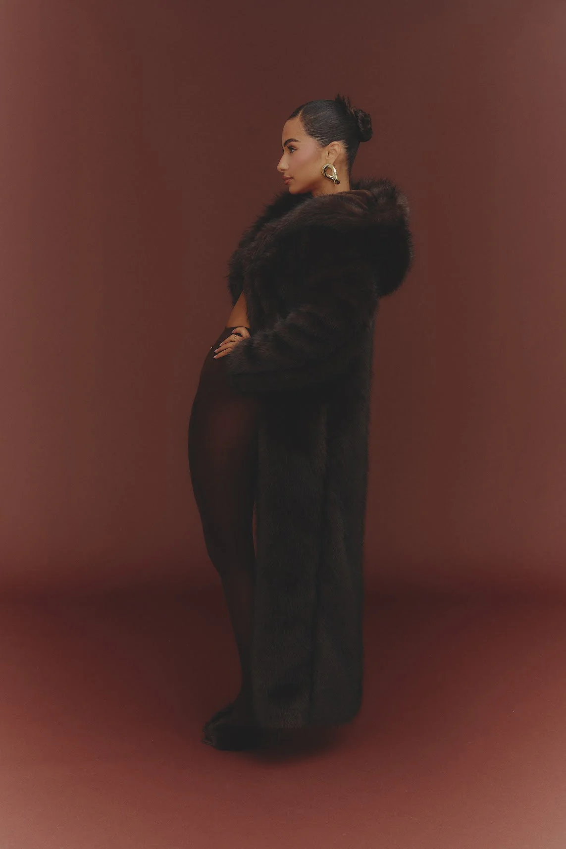 The Maple Maxi Coat in Brown - Image 4