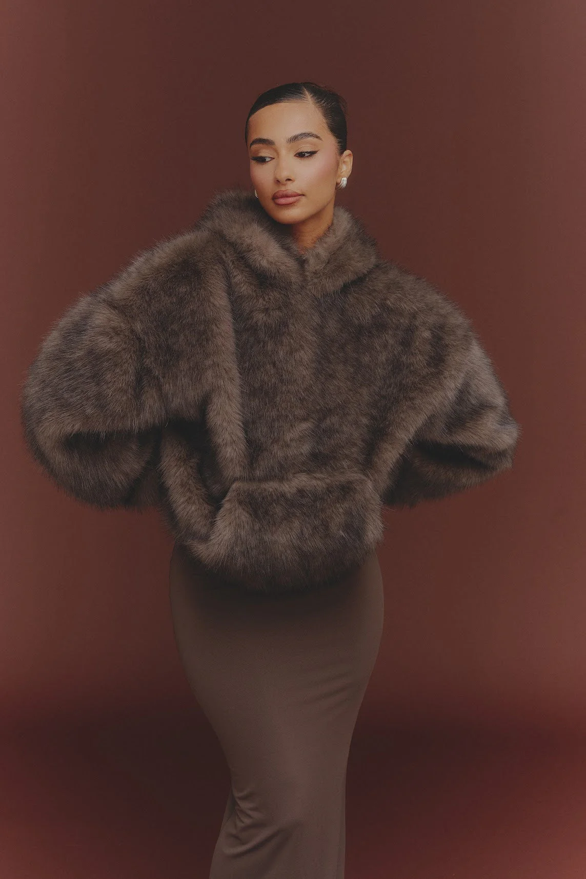 The Blair Hoodie in Brown - Image 3