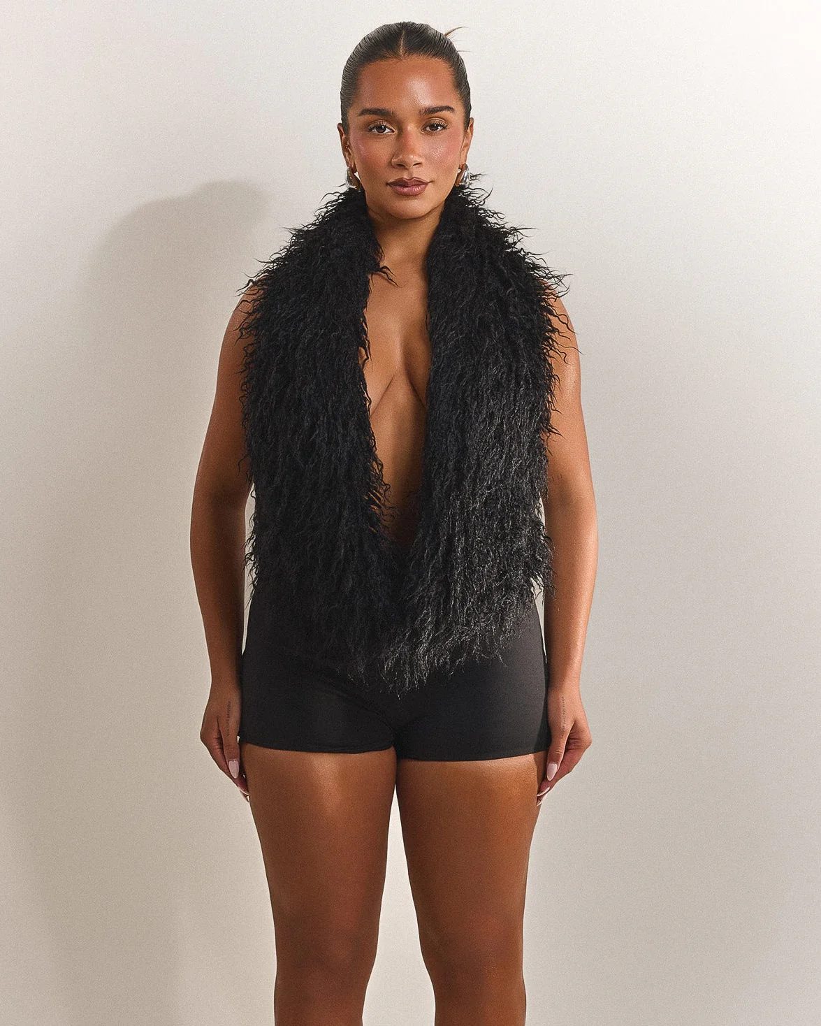 The Fur Leia Top in Black - Image 4