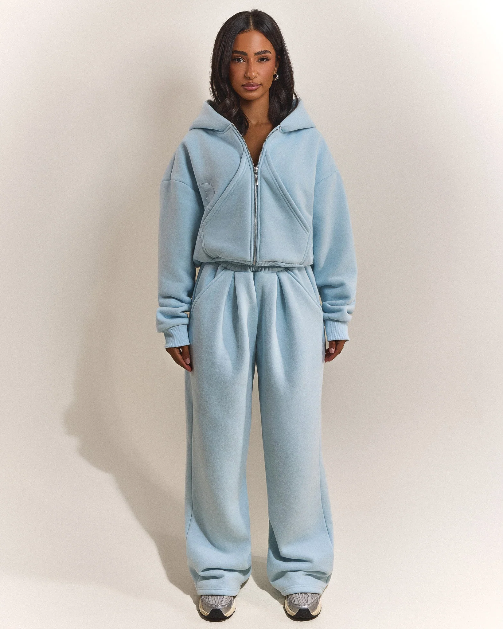 The Graphic Mars Wide Leg Joggers in Baby Blue