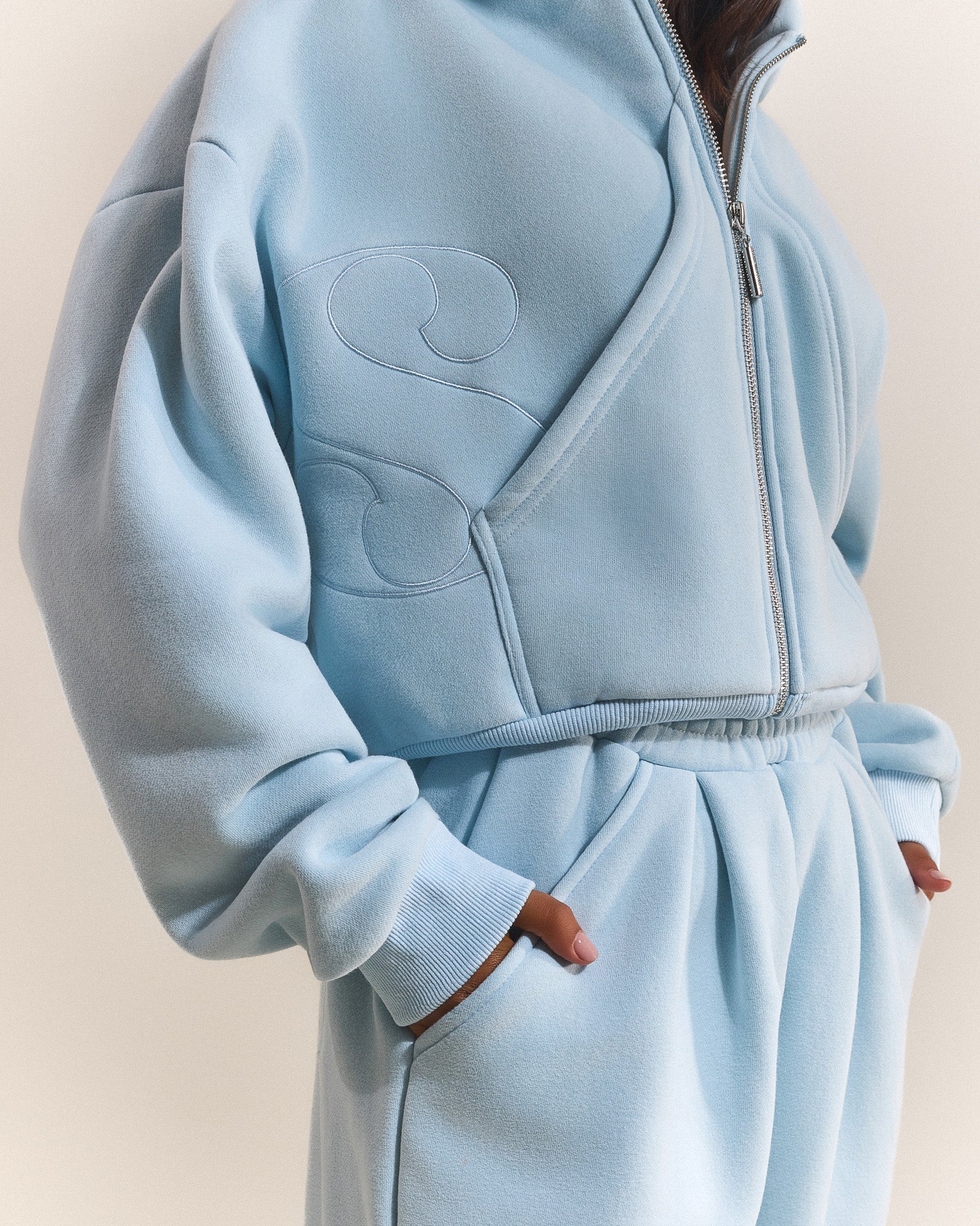 The Graphic Mars Wide Leg Joggers in Baby Blue - Image 6