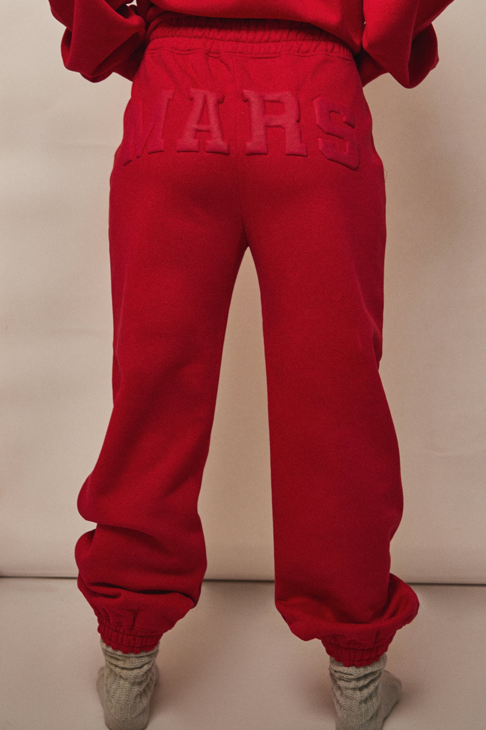 The Graphic Varsity Cuffed Joggers in Red - Image 7