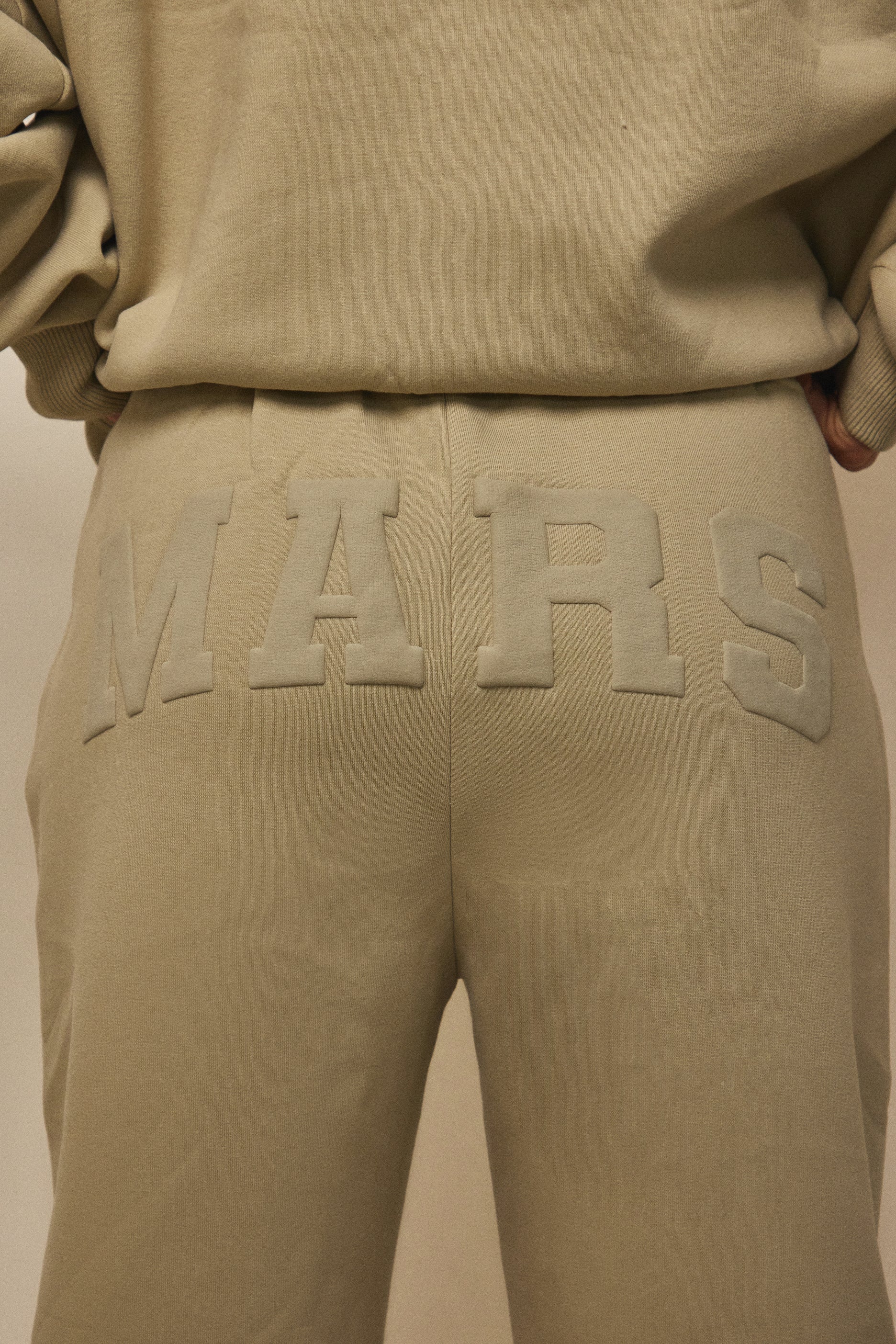 The Graphic Varsity Cuffed Joggers in Stone - Image 7