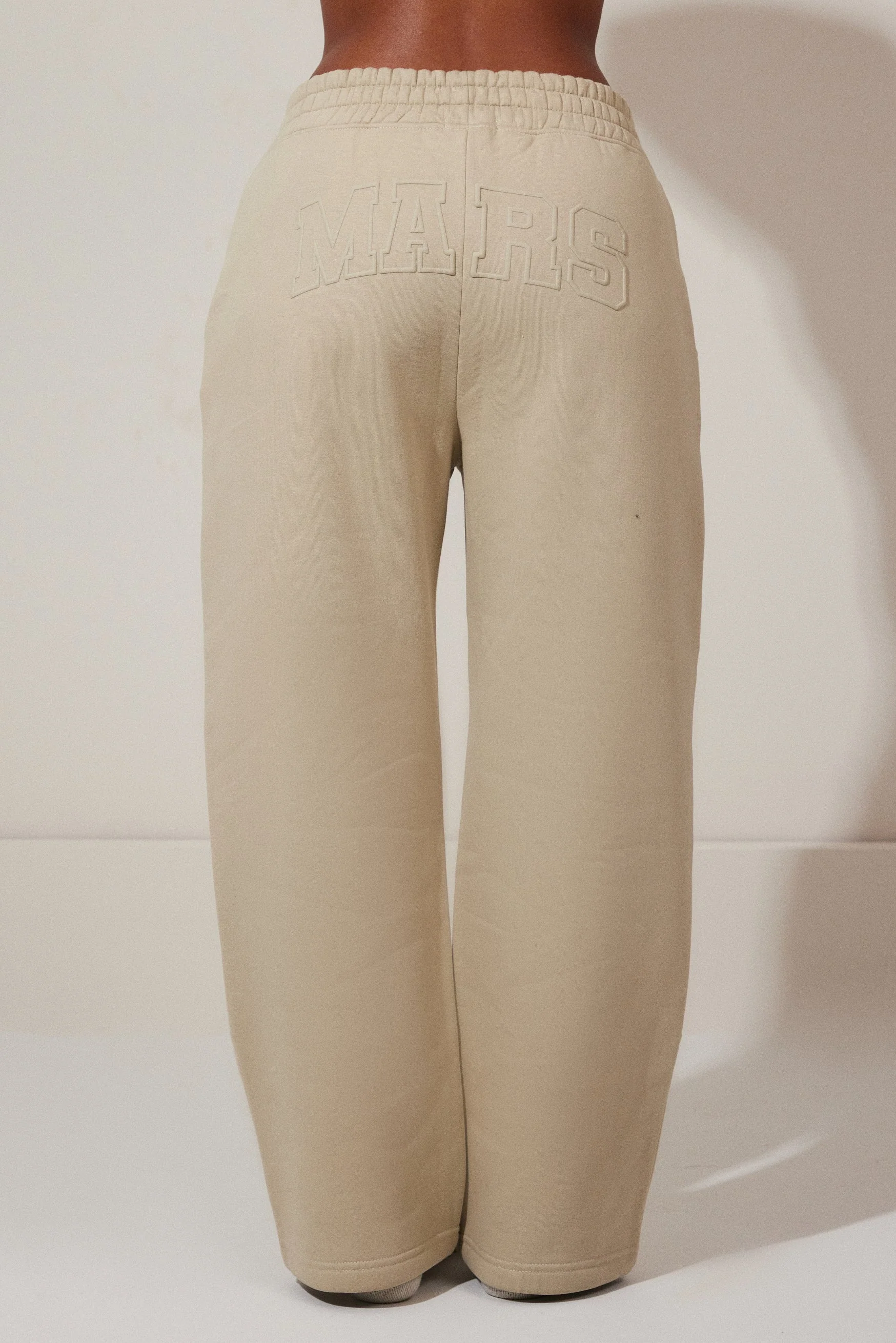 The Graphic Varsity Straight Leg Joggers in Stone - Image 2