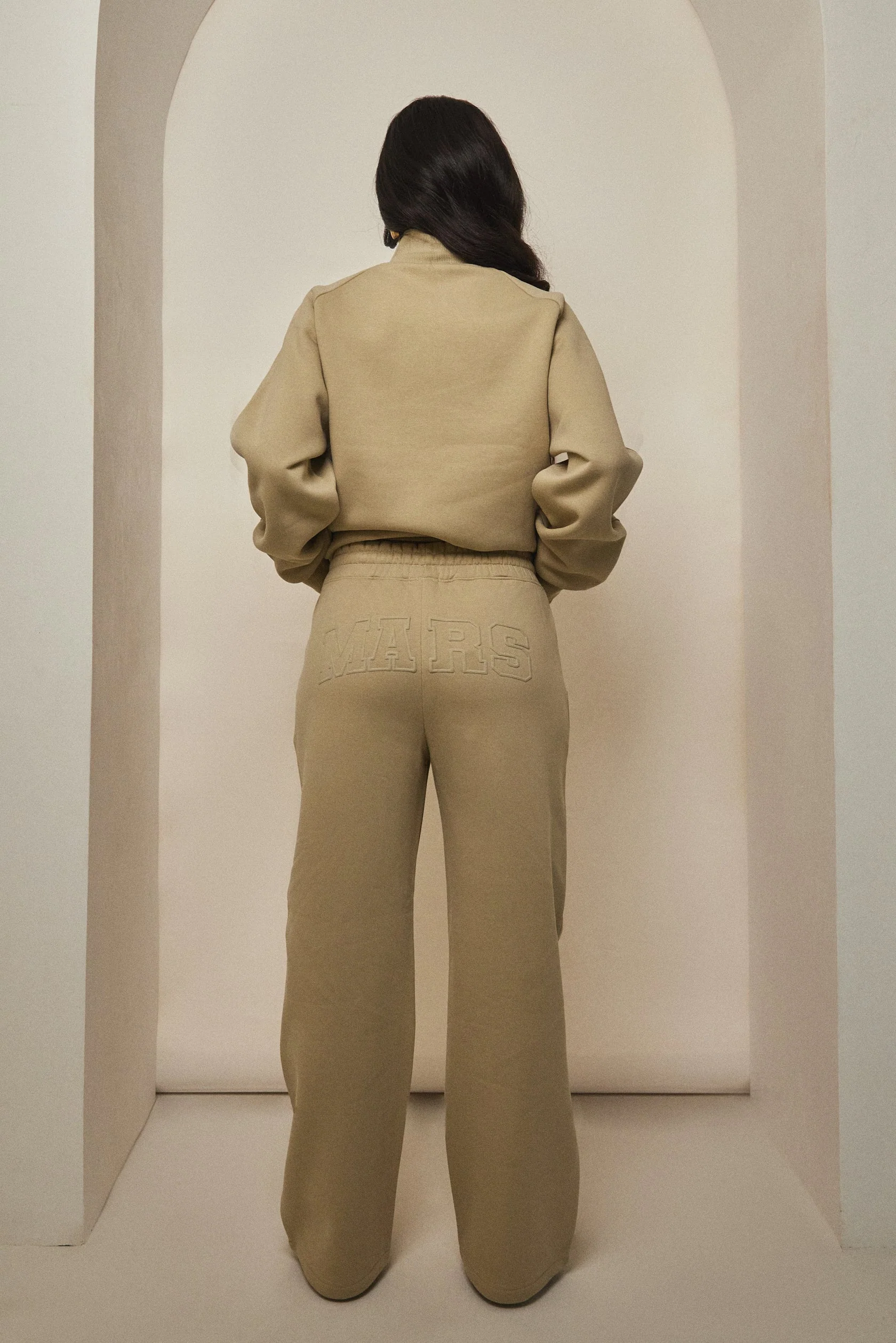 The Graphic Varsity Straight Leg Joggers in Stone - Image 6