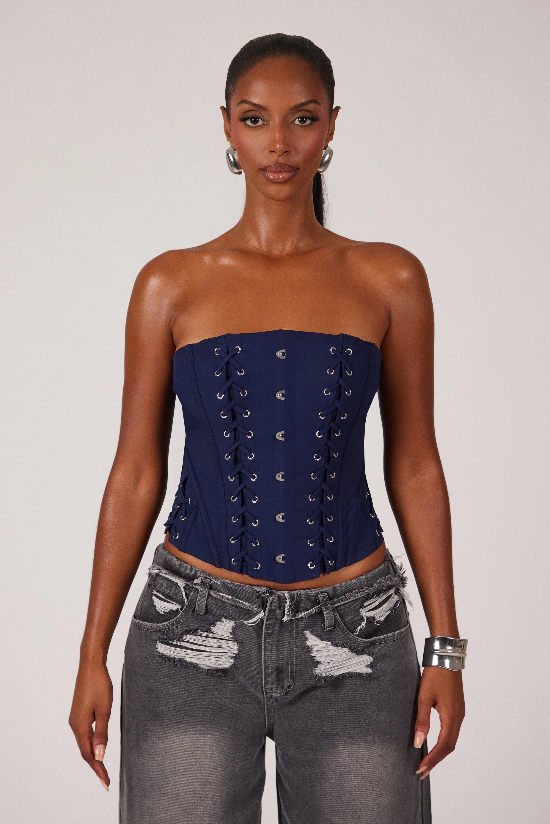 The Kayli Corset in Navy