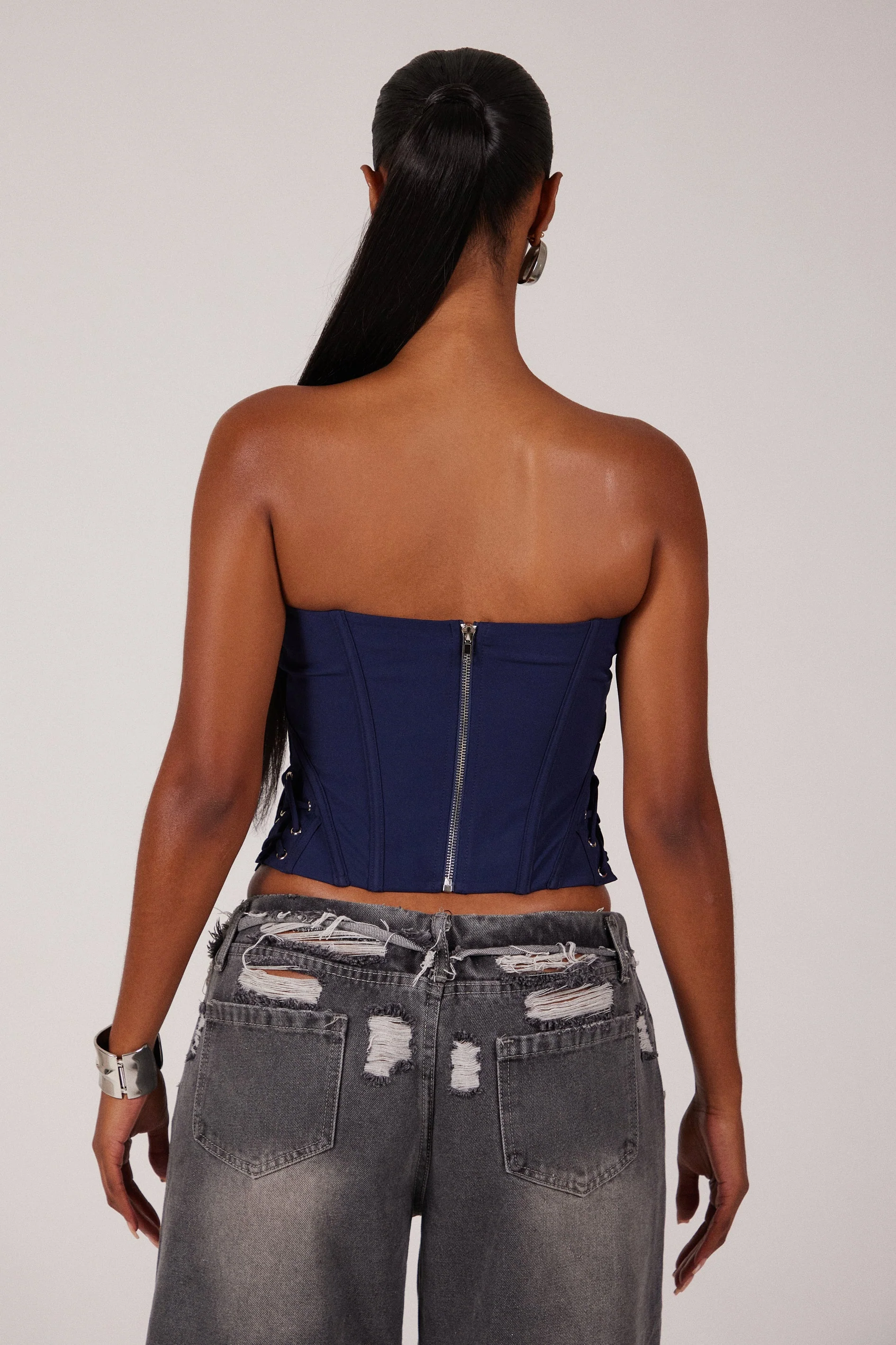 The Kayli Corset in Navy - Image 3