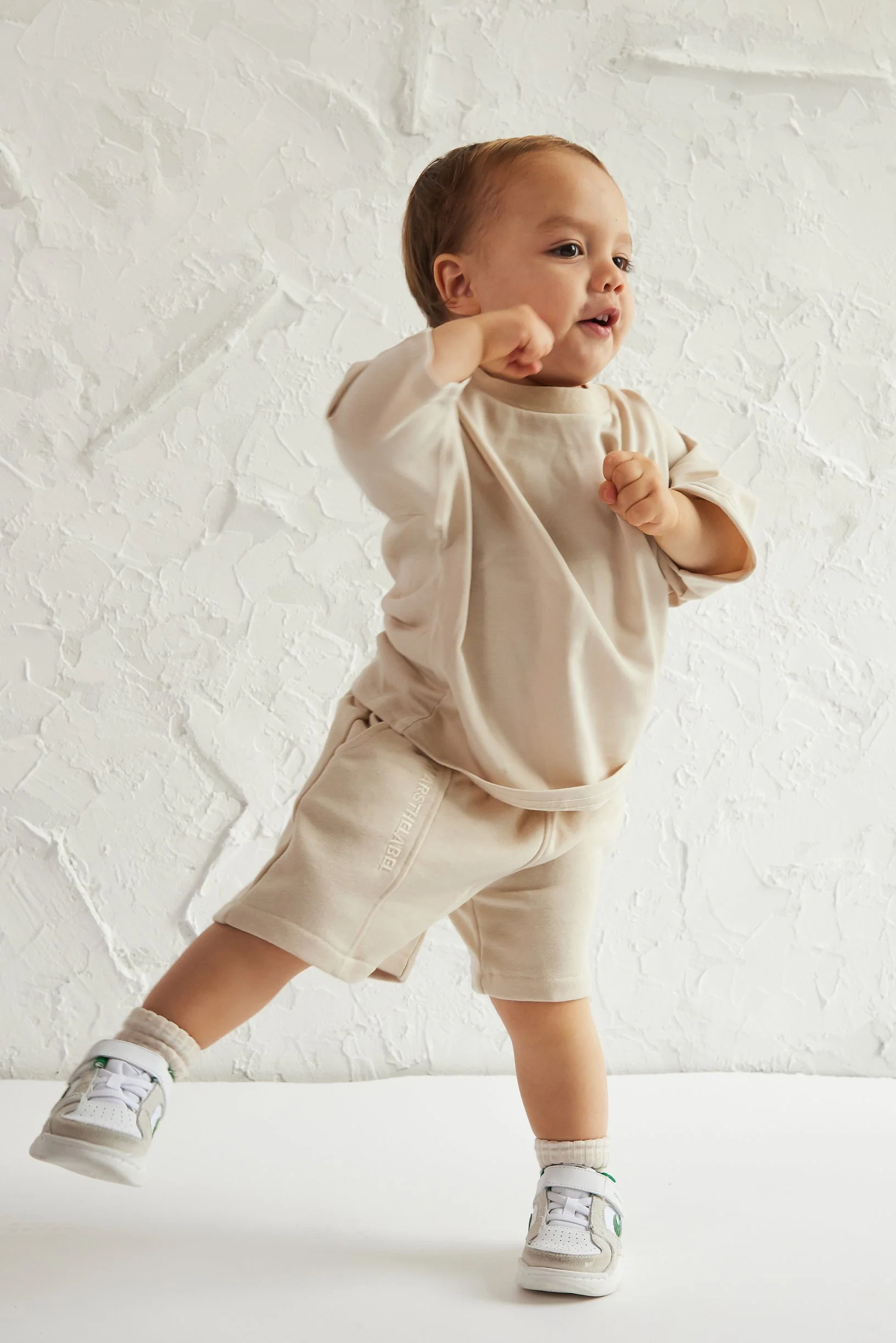 The Kids Essentials Sweater in Stone - Image 3