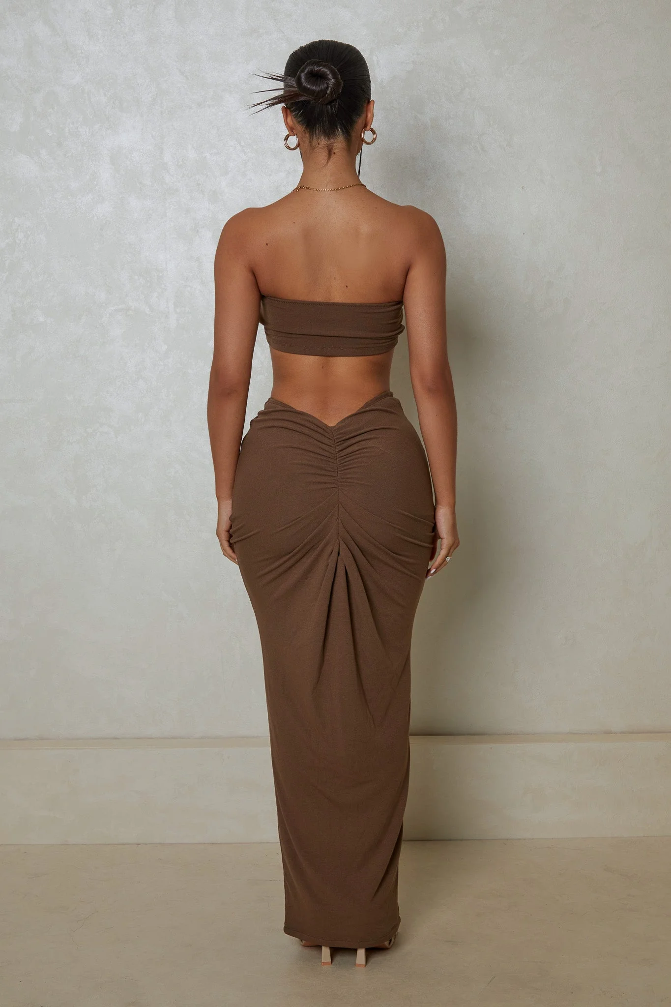 The Knot Bandeau Maxi Set in Brown - Image 9