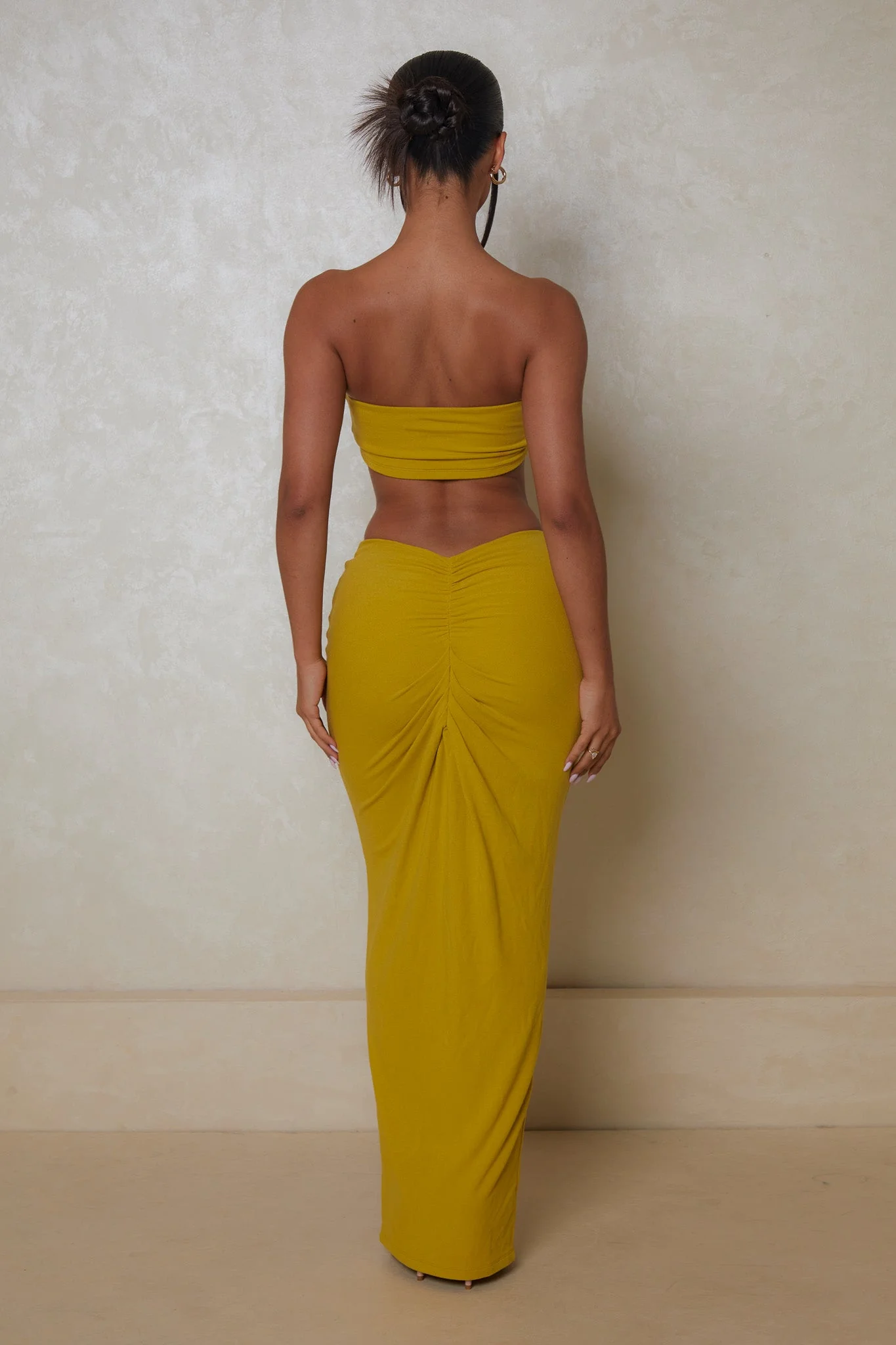 The Knot Bandeau Maxi Set in Olive - Image 4