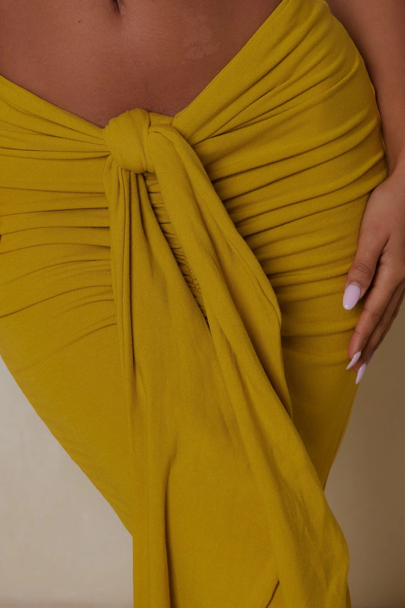 The Knot Bandeau Maxi Set in Olive - Image 6