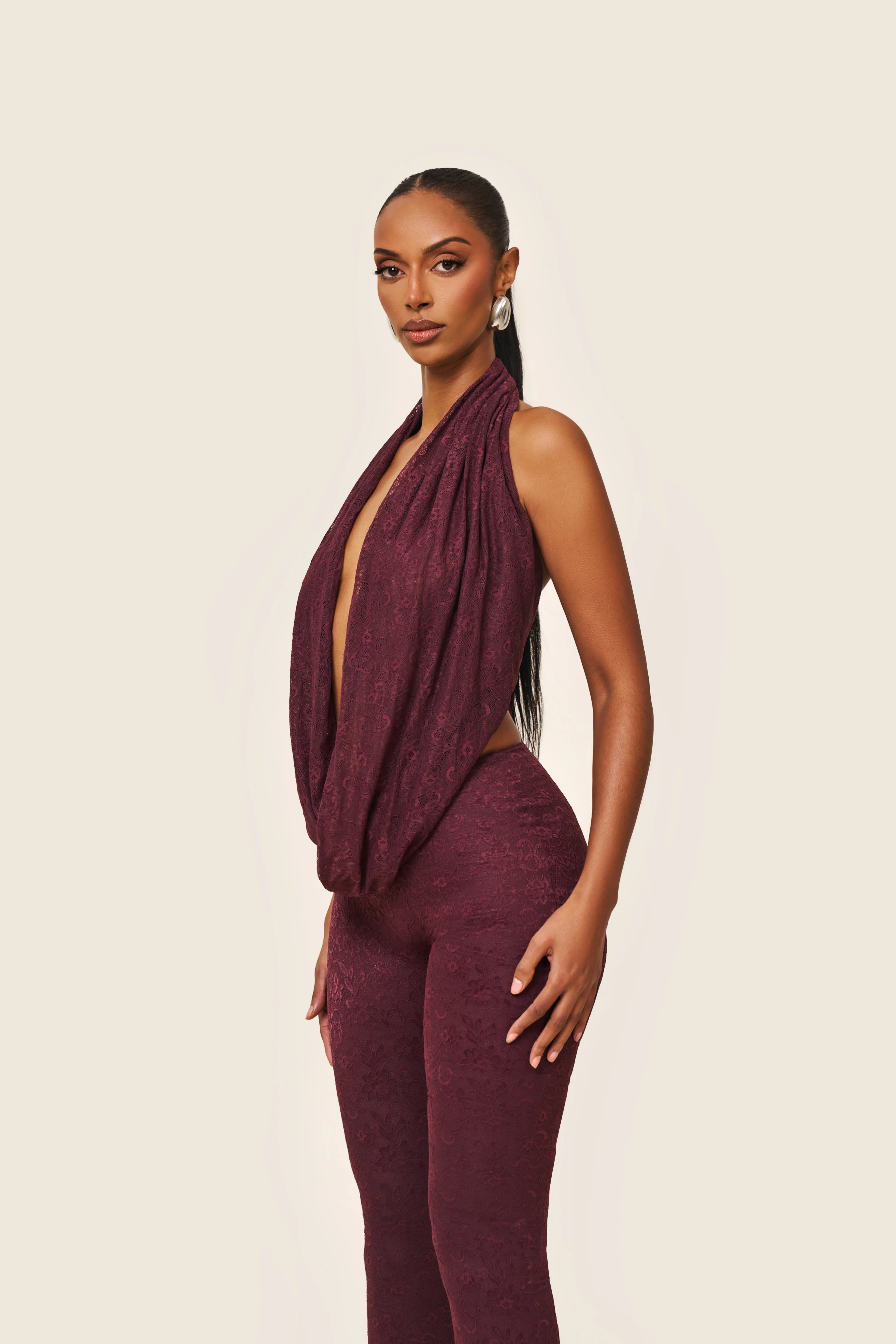 The Leia Top in Plum Lace - Image 4