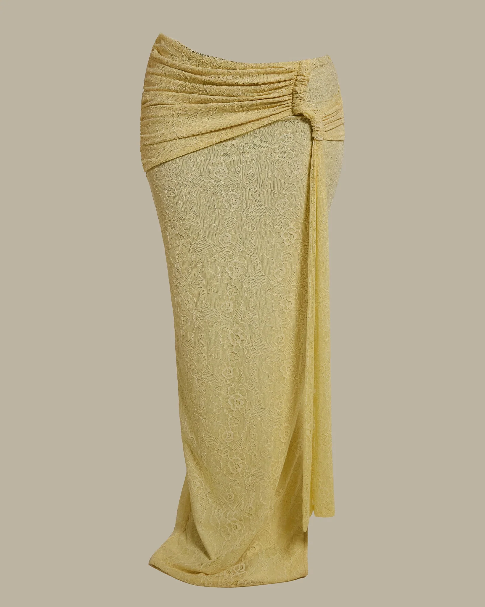 The Lexi Lace Maxi Skirt in Butter Yellow - Image 6