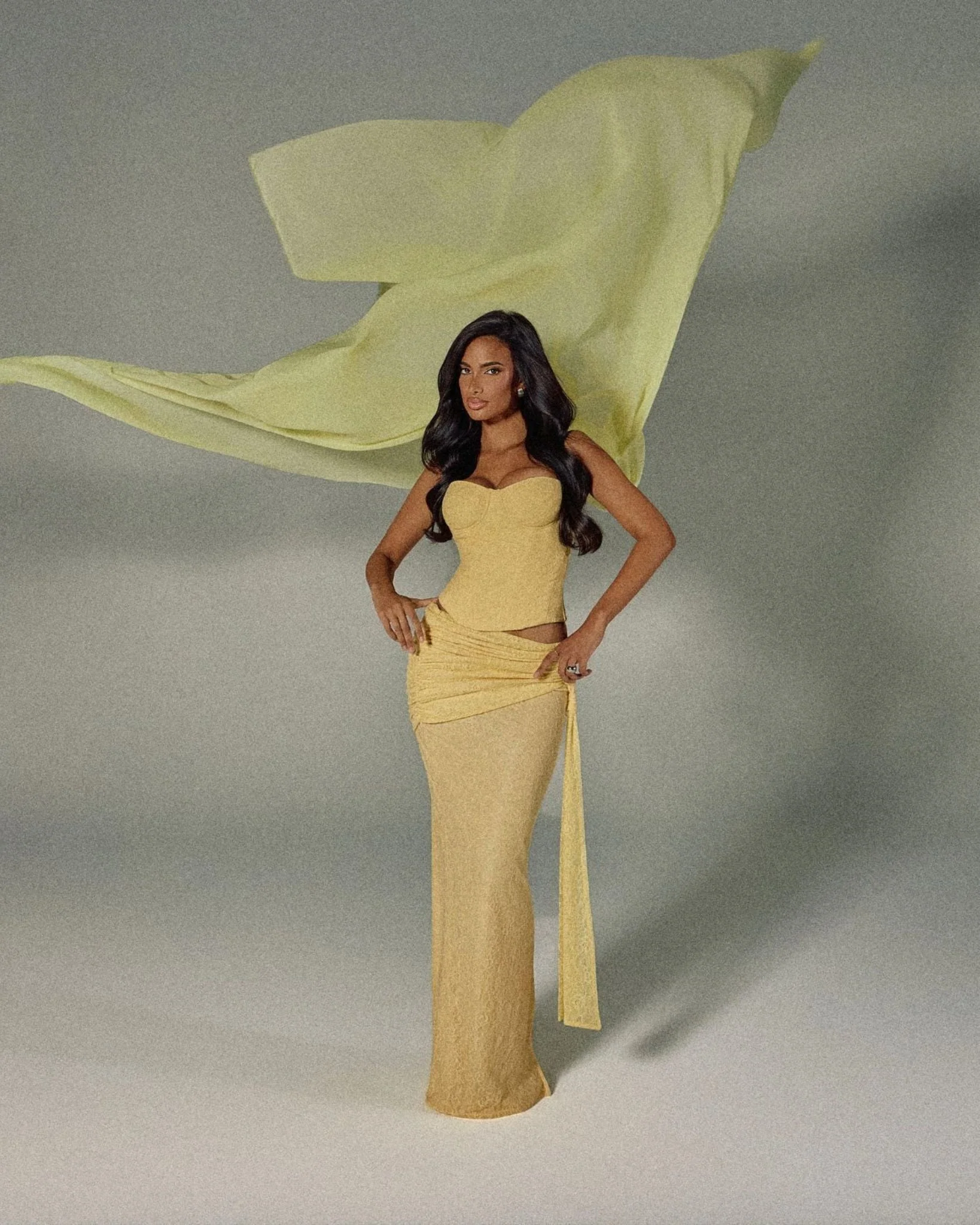The Lexi Lace Maxi Skirt in Butter Yellow - Image 7
