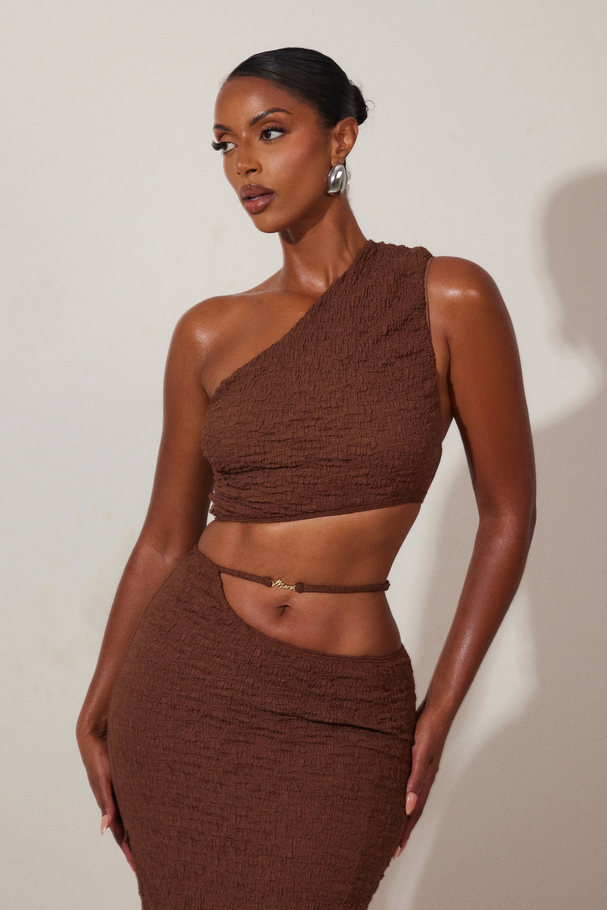The Mars Detail Asymmetric Textured Set in Brown - Image 10