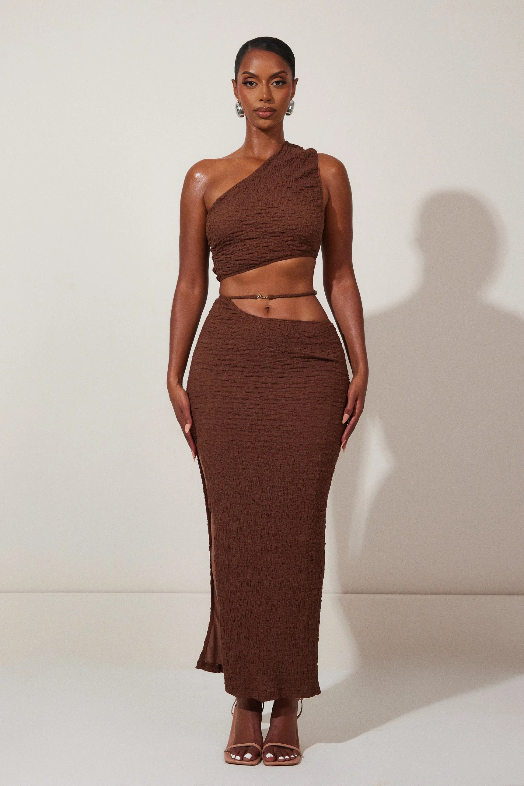 The Mars Detail Asymmetric Textured Set in Brown - Image 4