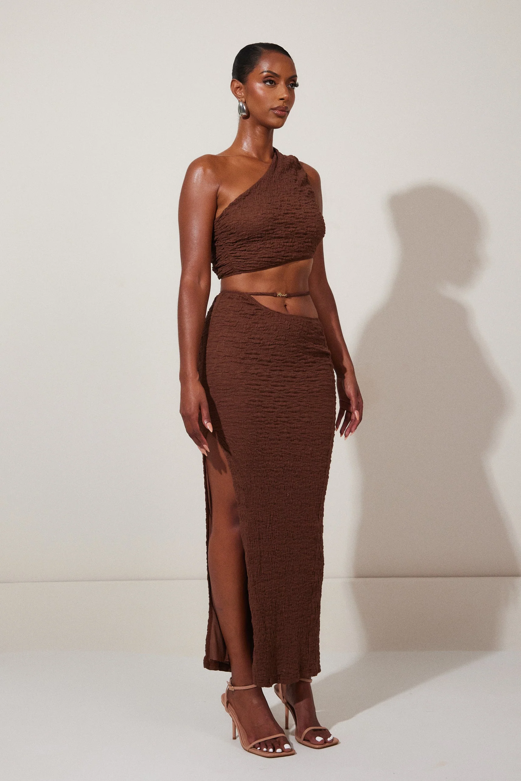 The Mars Detail Asymmetric Textured Set in Brown - Image 6