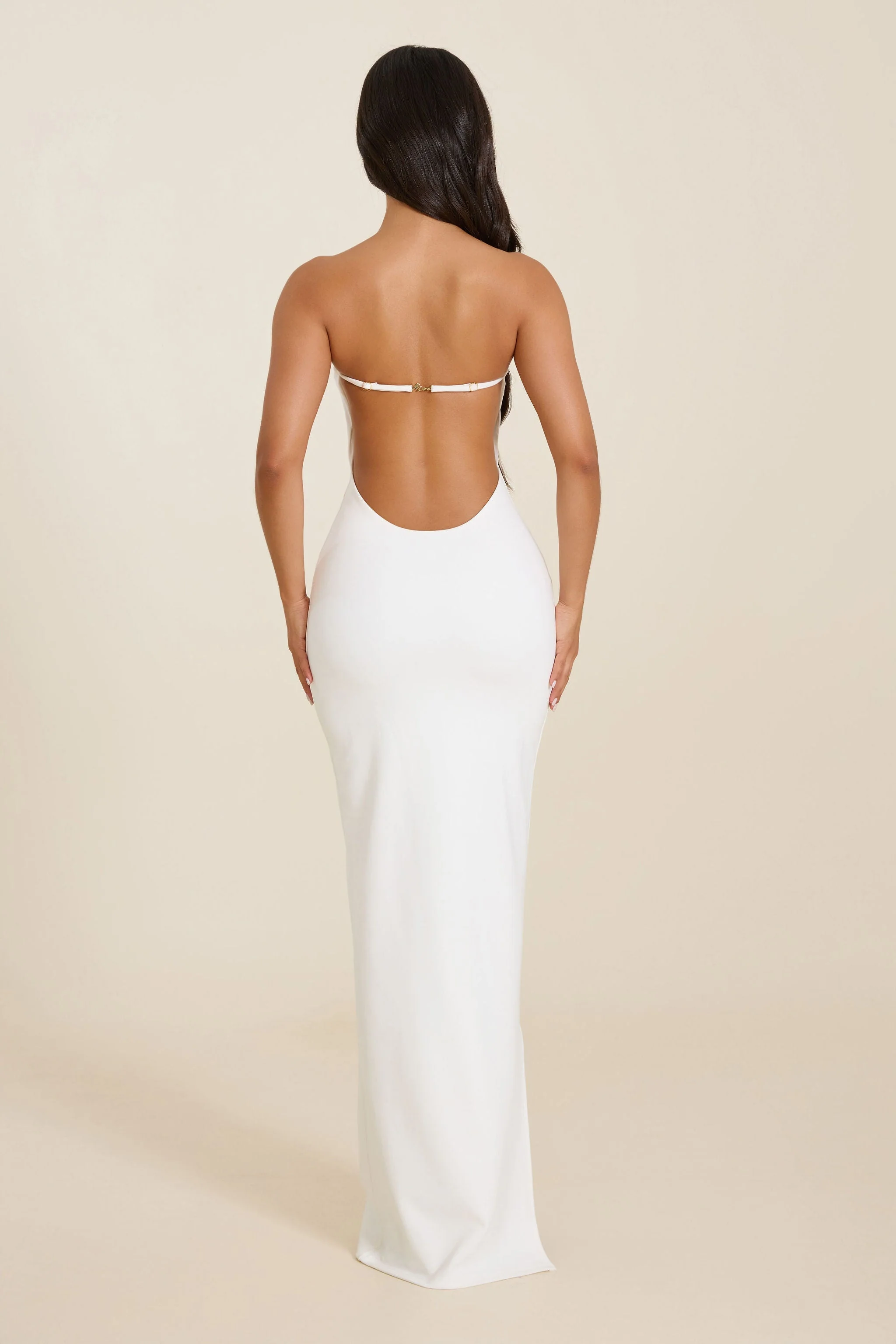 The Darlene Strapless Maxi Dress in White - Image 5