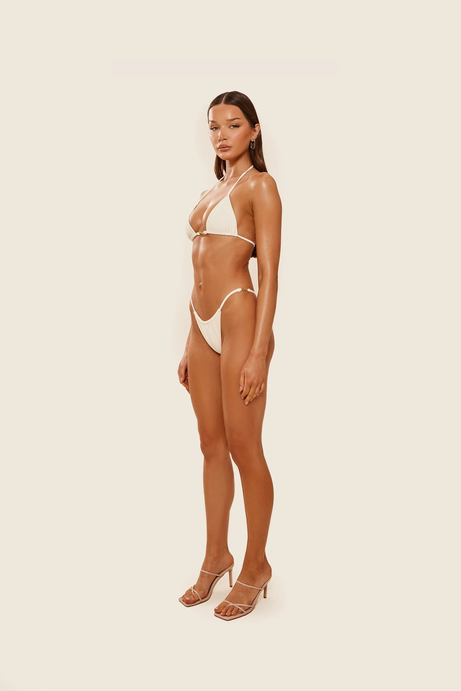 The Mars Detail String Bikini in Cream - Image 9