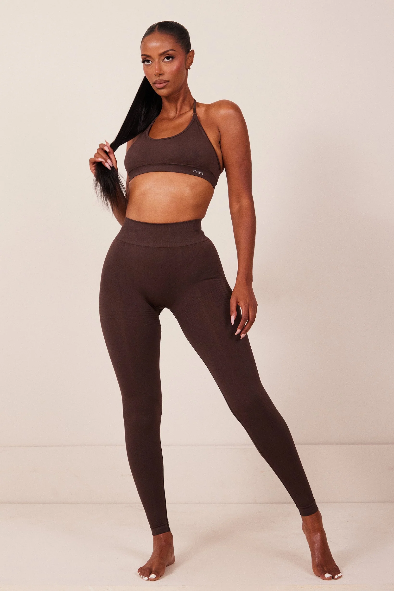 The Mars Seamless Leggings in Brown - Image 3