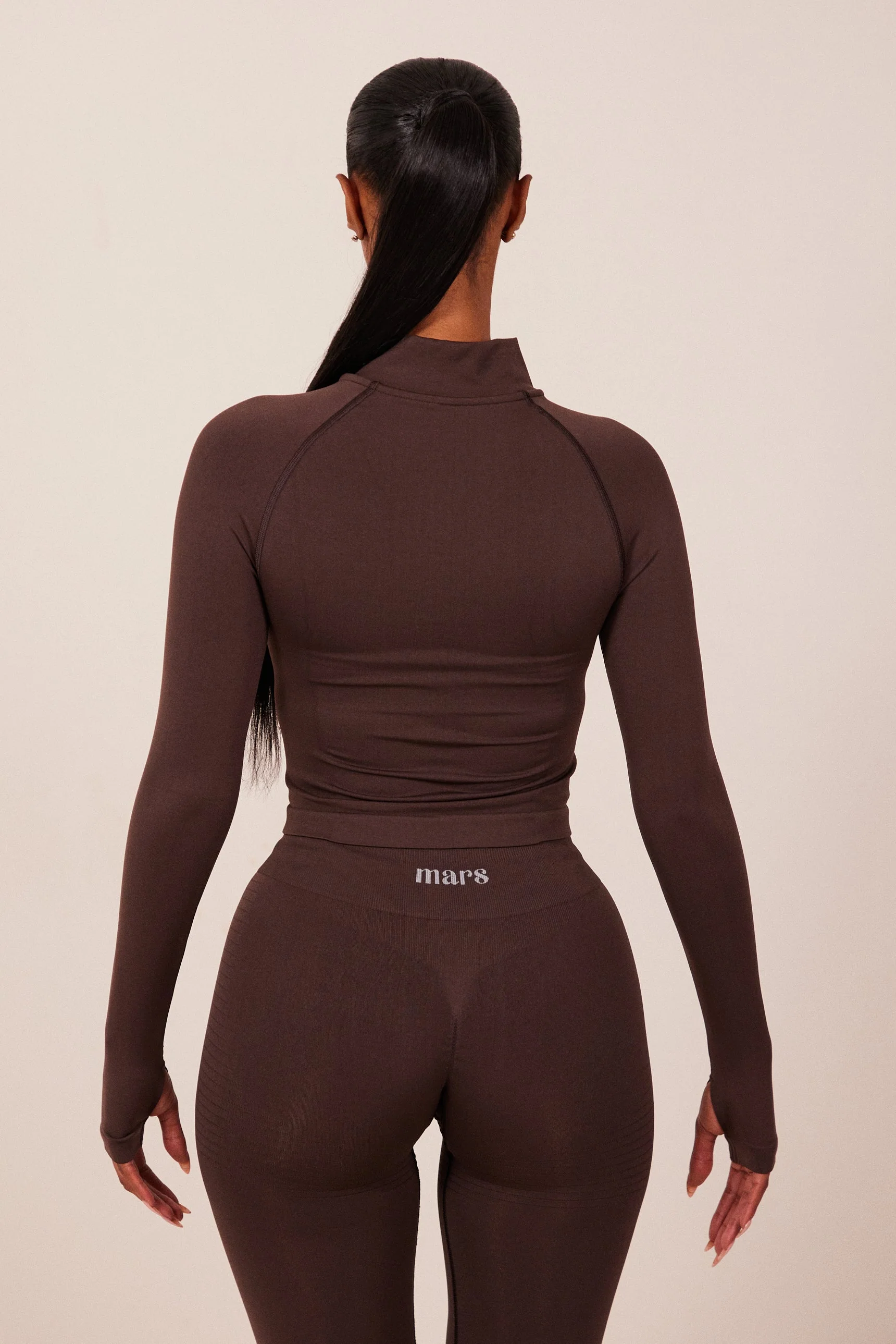 The Mars Seamless Zip Jacket in Brown - Image 5