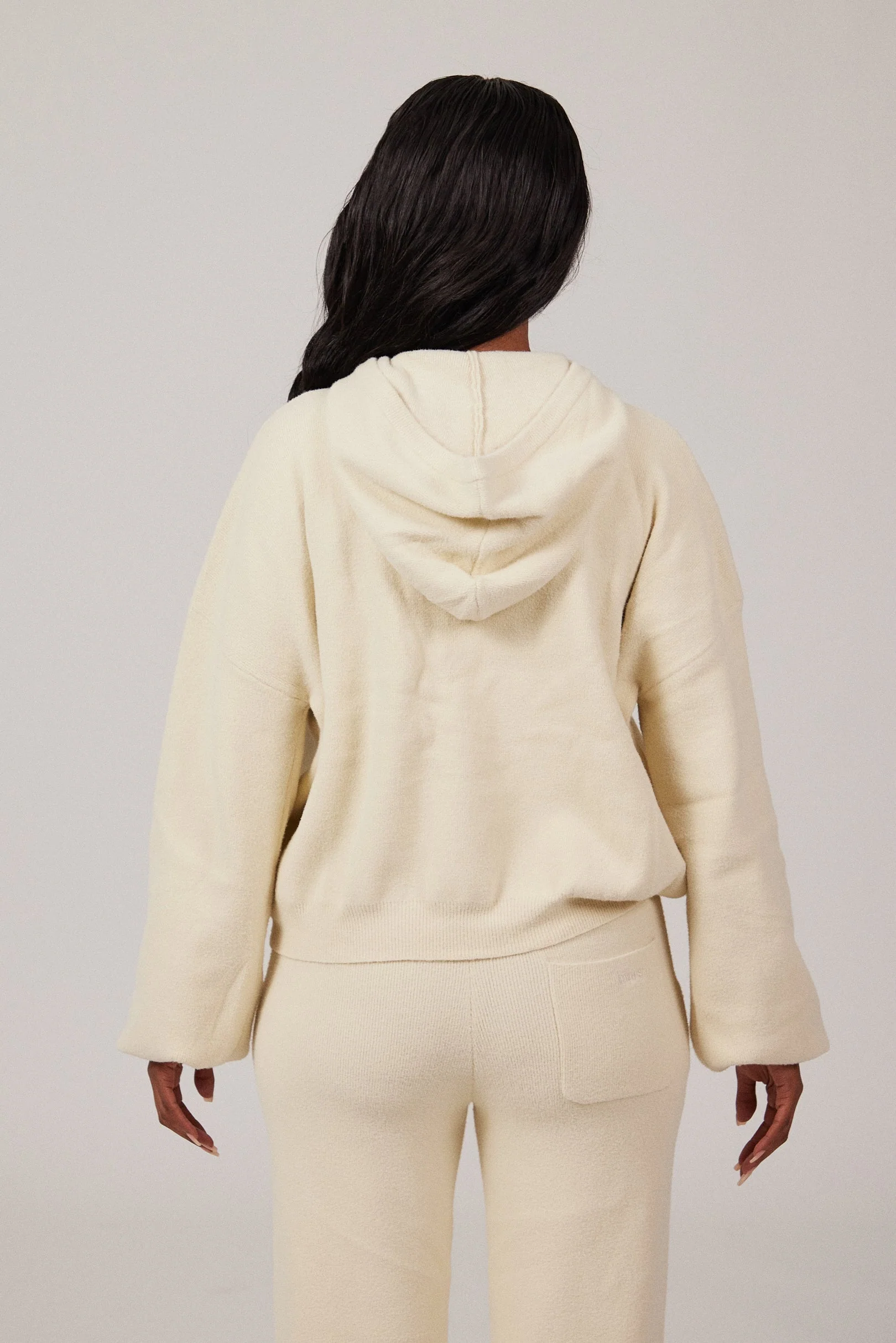 The Mars Soft Knit Hoodie in Cream - Image 4