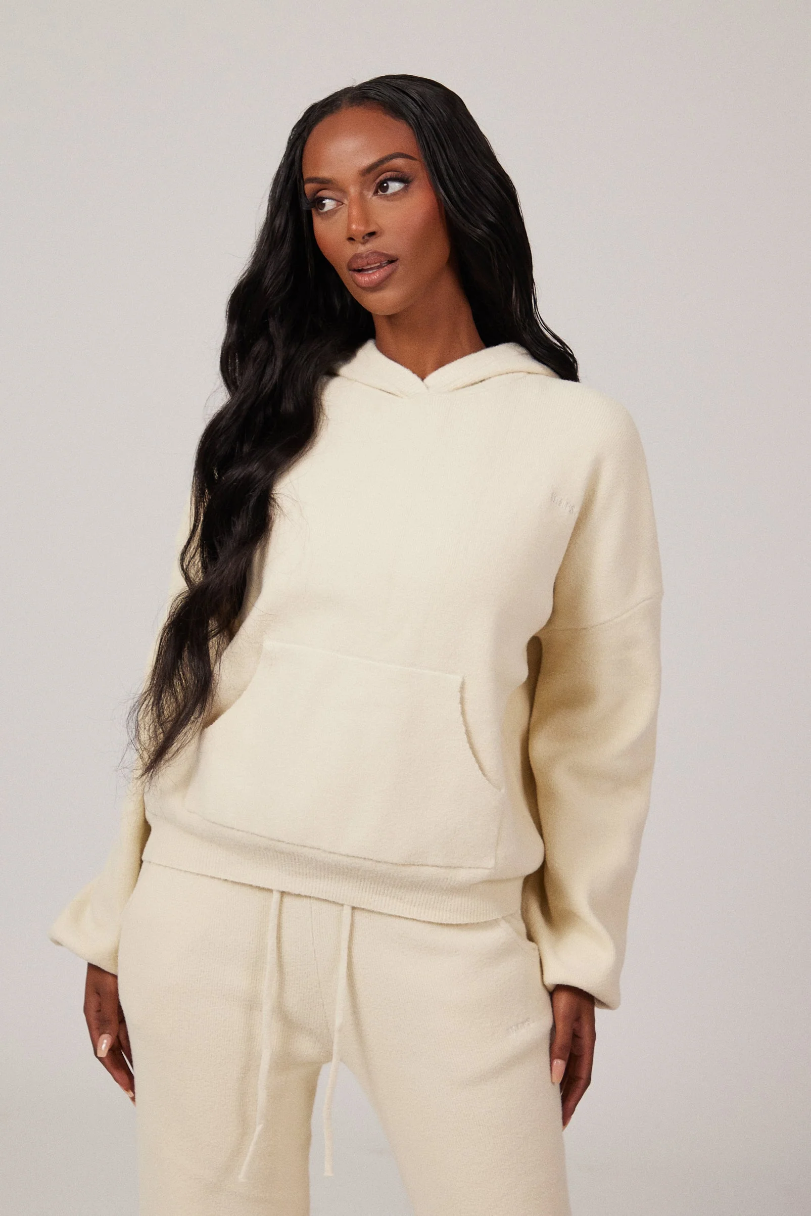 The Mars Soft Knit Hoodie in Cream - Image 6
